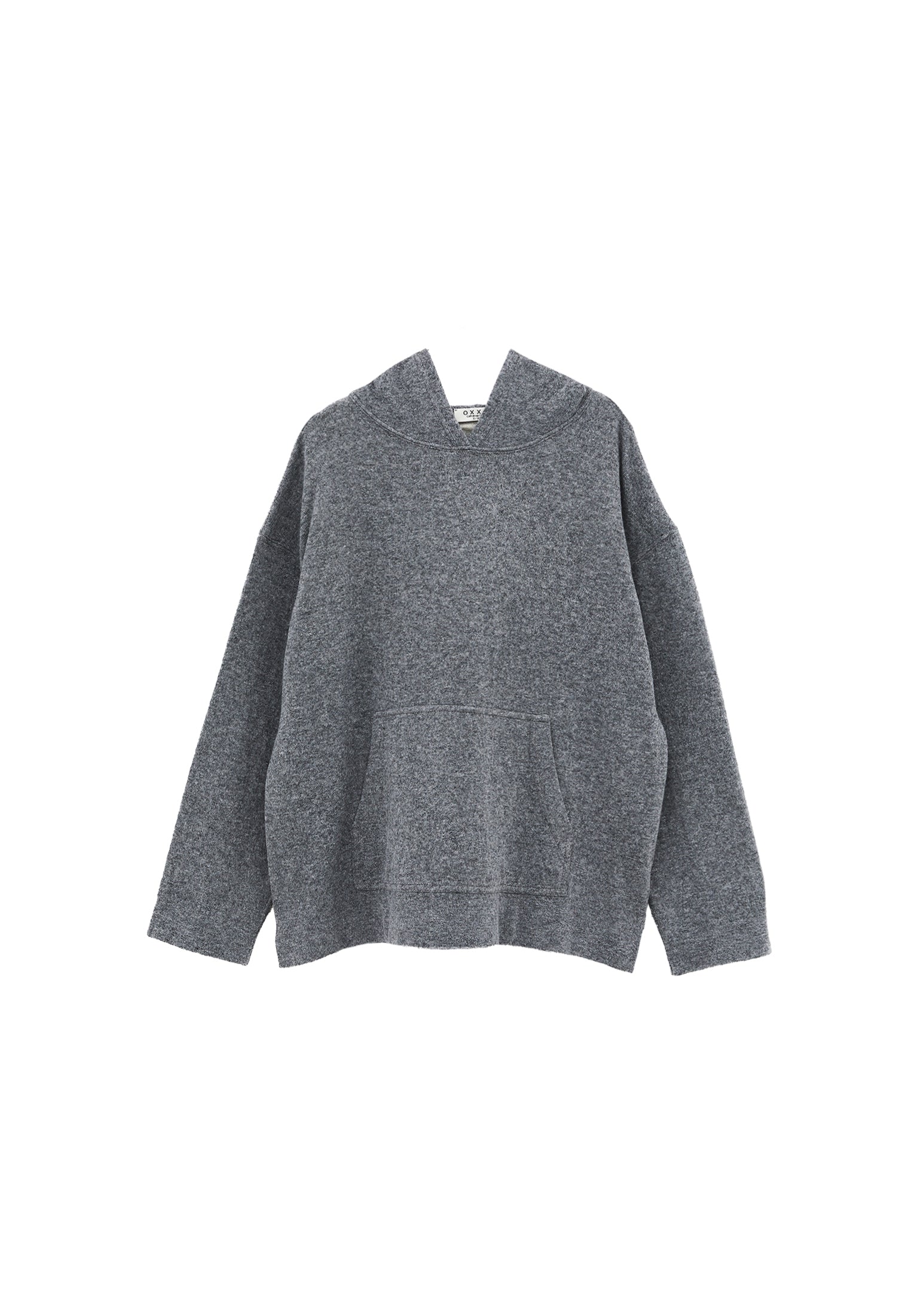 Hooded Long Sleeve Comfortable Sweater - ANTHRA MELANGE