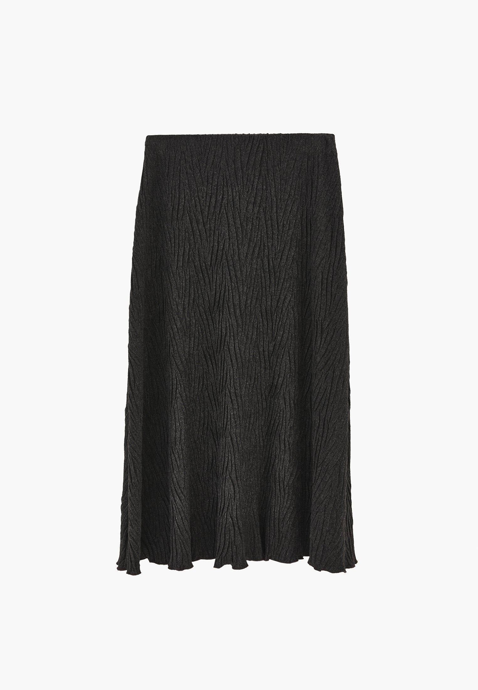 Long Skirt With Pleat Details - ANTHRA MELANGE