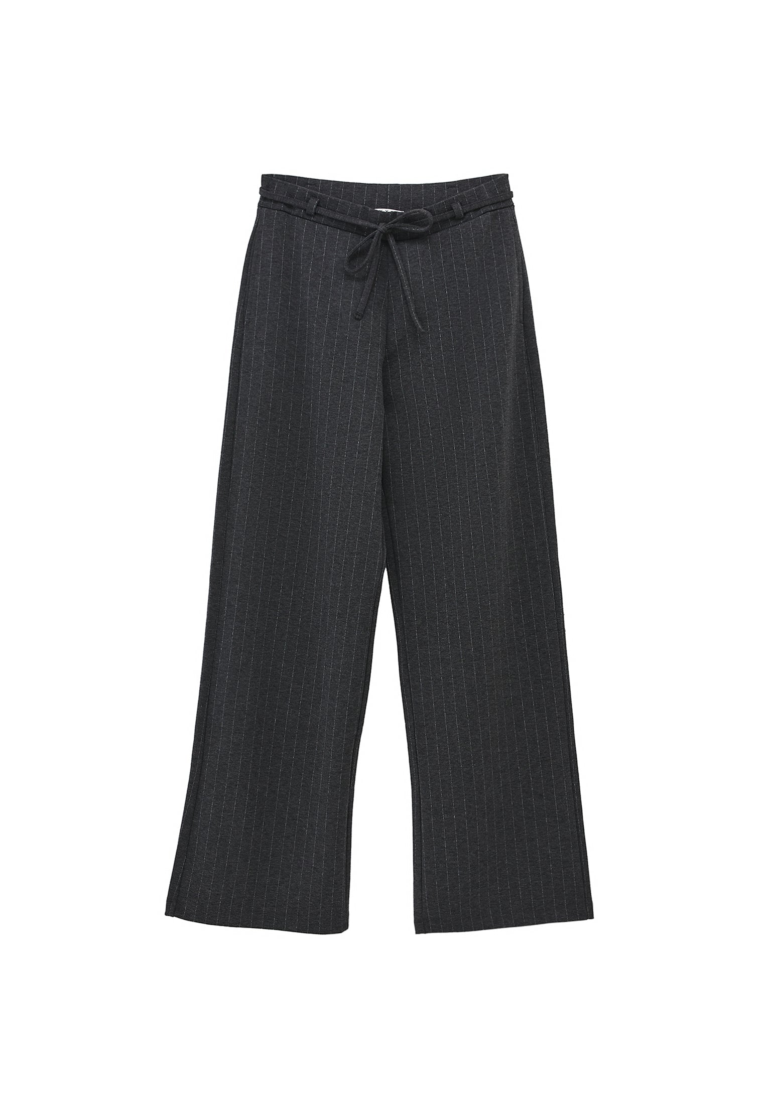 Straight Leg Viscose Pants - ANTHRA MELANGE