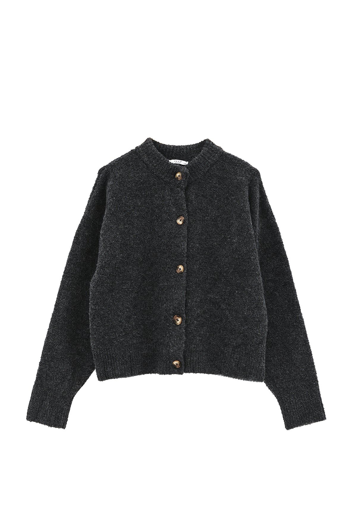 Button Detailed Short Cardigan - ANTHRA MELANGE