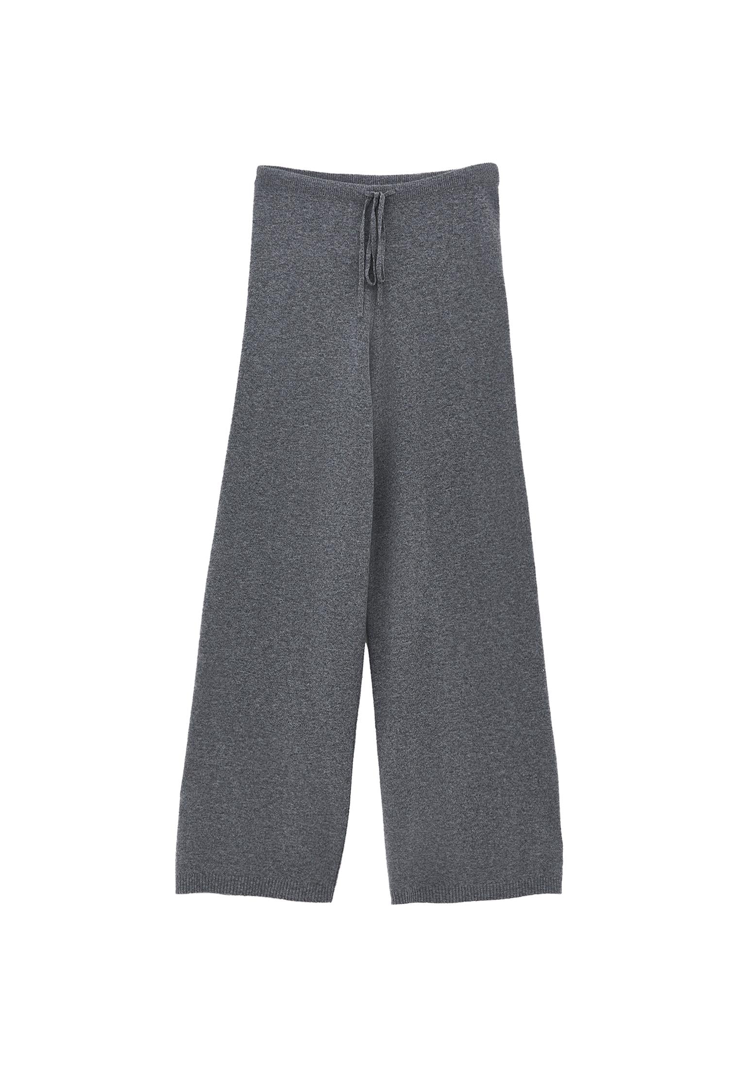 Straight Leg Normal Waist Long Pants - ANTHRA MELANGE