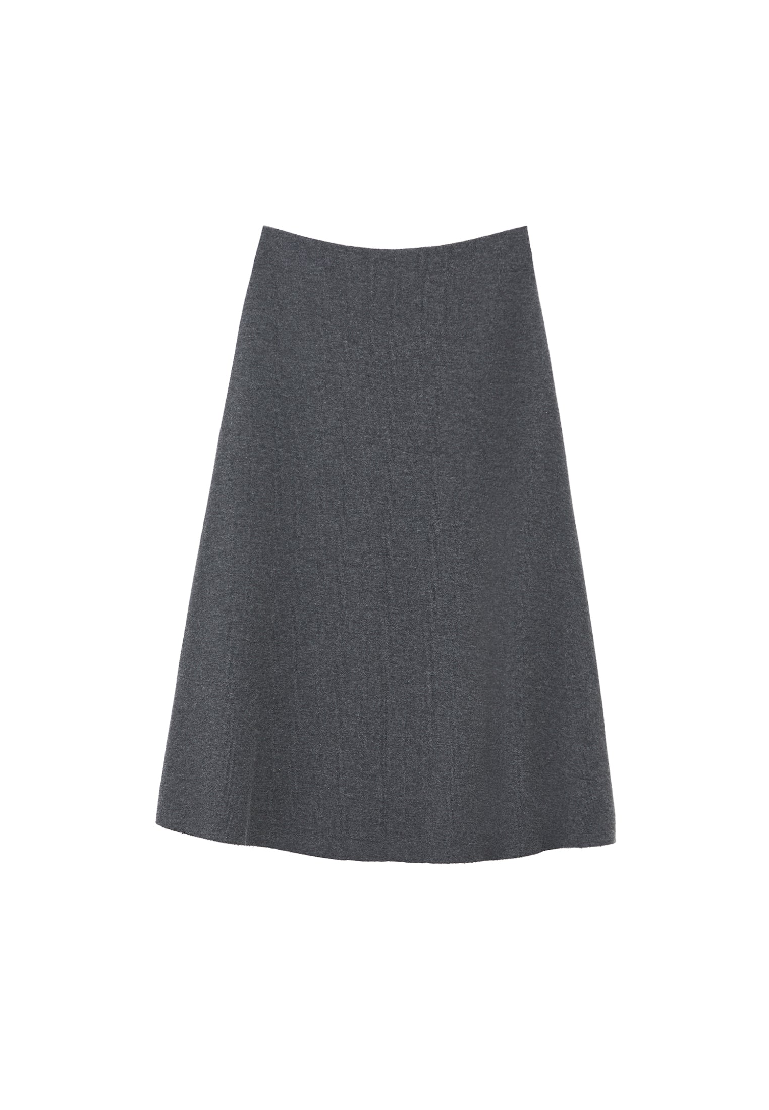 Mid Waist Flared Midi Skirt - ANTHRA MELANGE