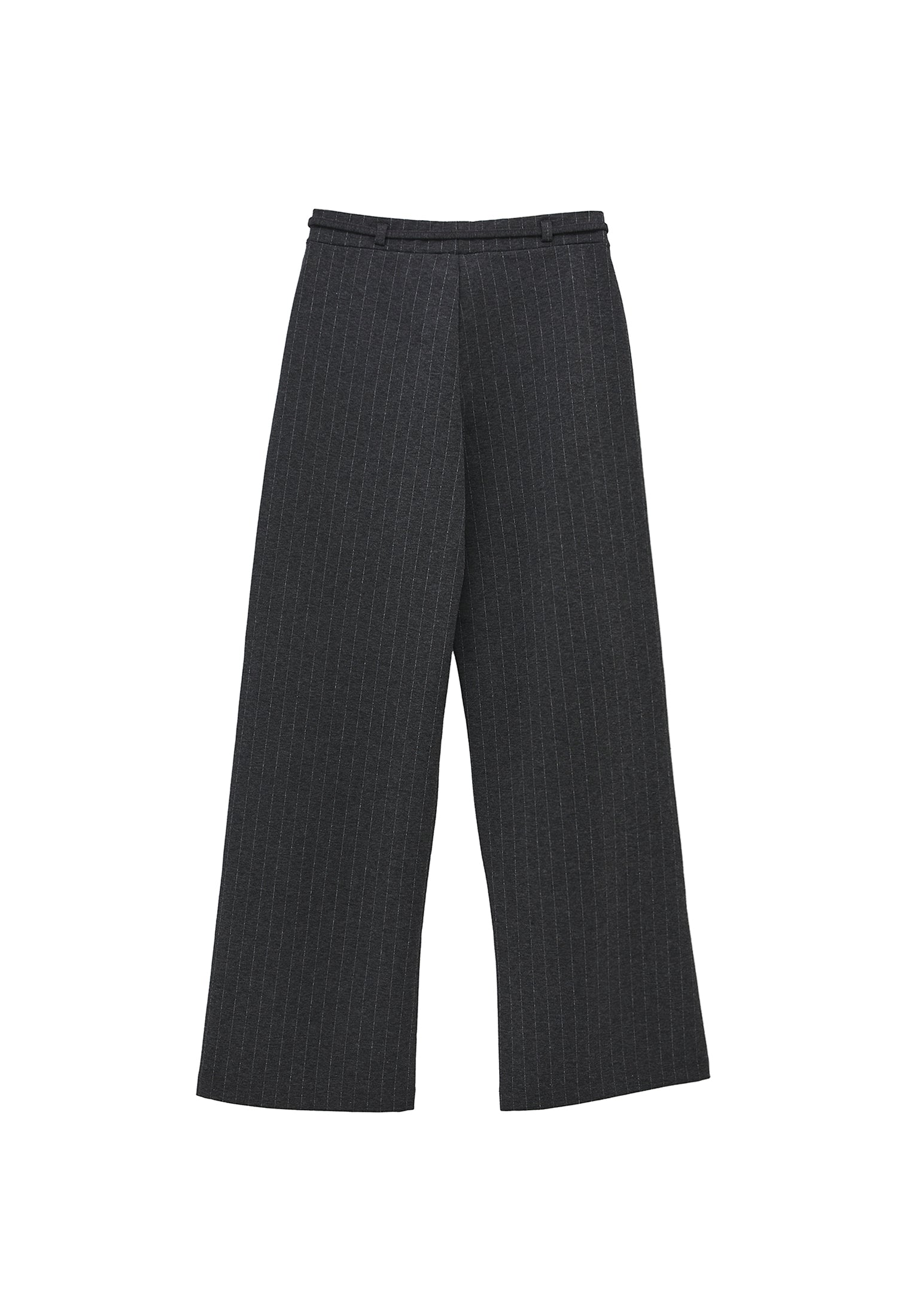Straight Leg Viscose Pants - ANTHRA MELANGE