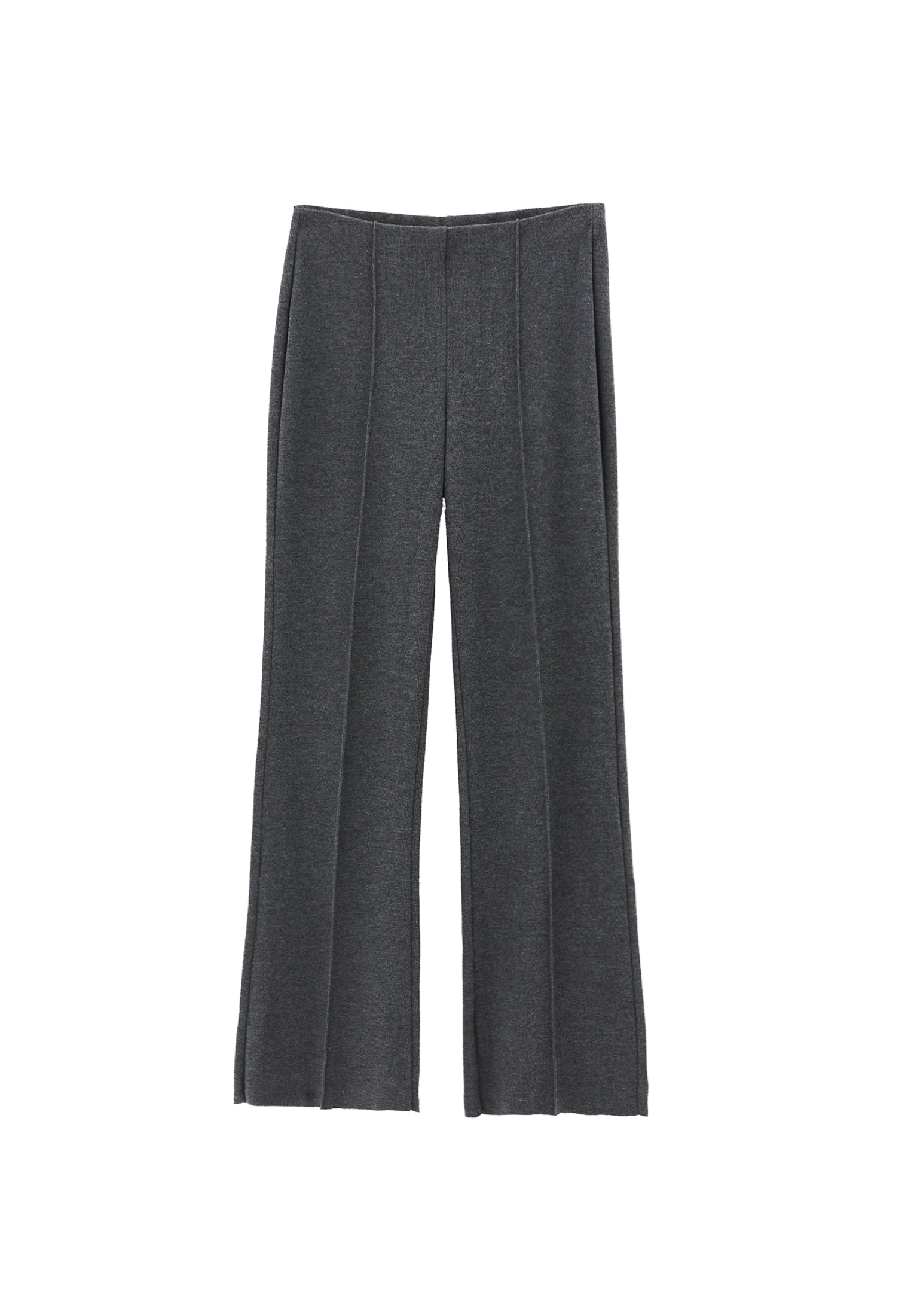 High Waist Flared Spanish Trousers - ANTHRA MELANGE