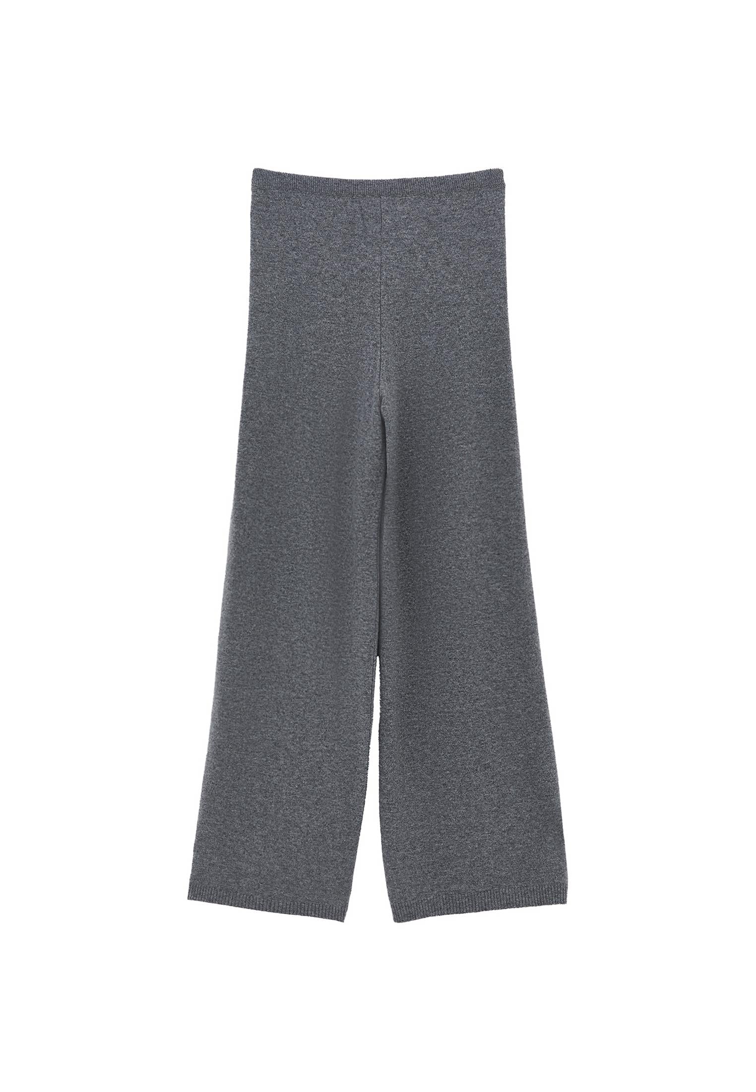 Straight Leg Normal Waist Long Pants - ANTHRA MELANGE