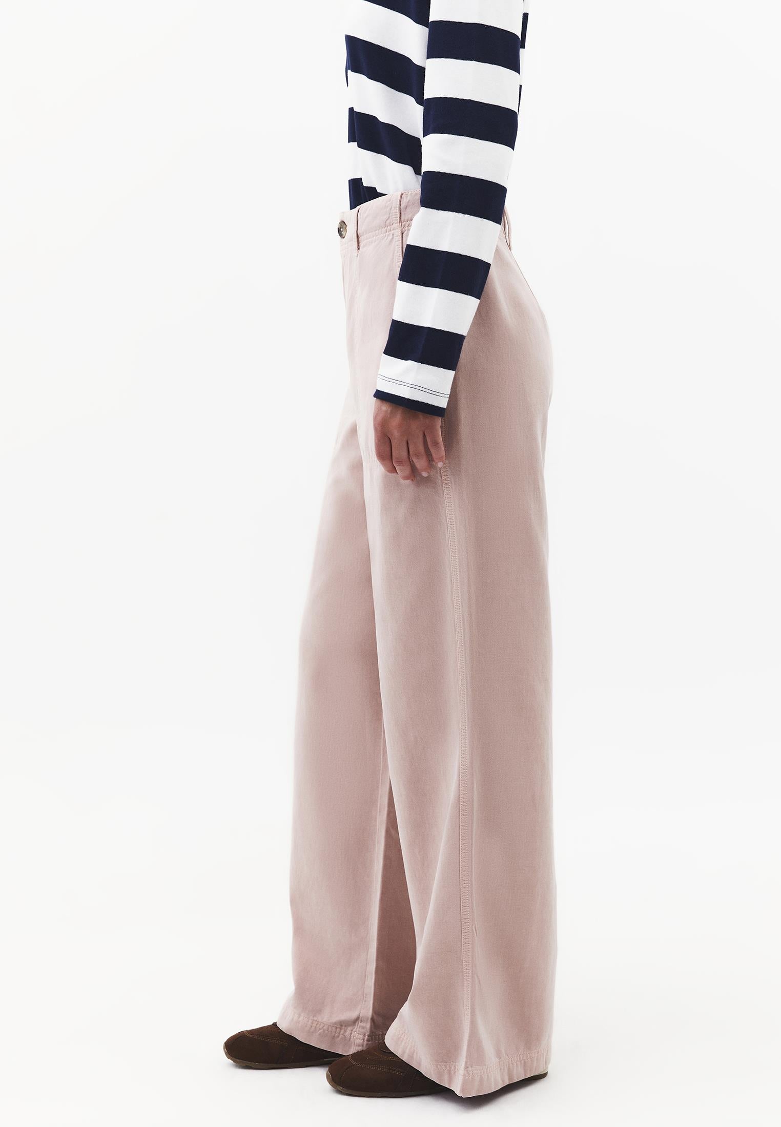 Wide Leg High Waist Pants - ANTIK ADOBE ROSE