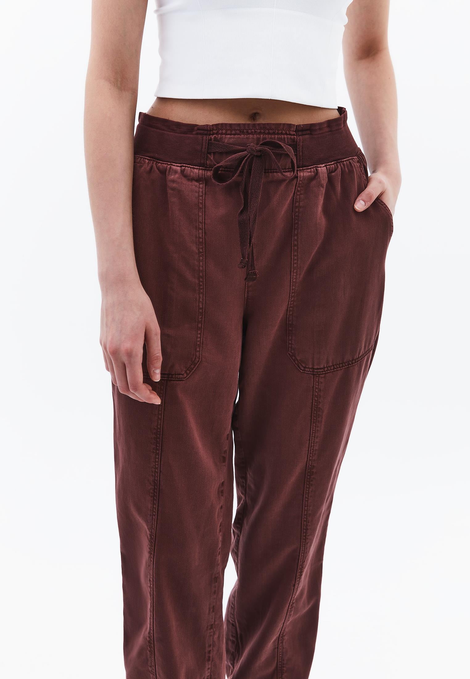 Jogger Regular Waist Pants - ANTIK BITTER CHOCOLATE