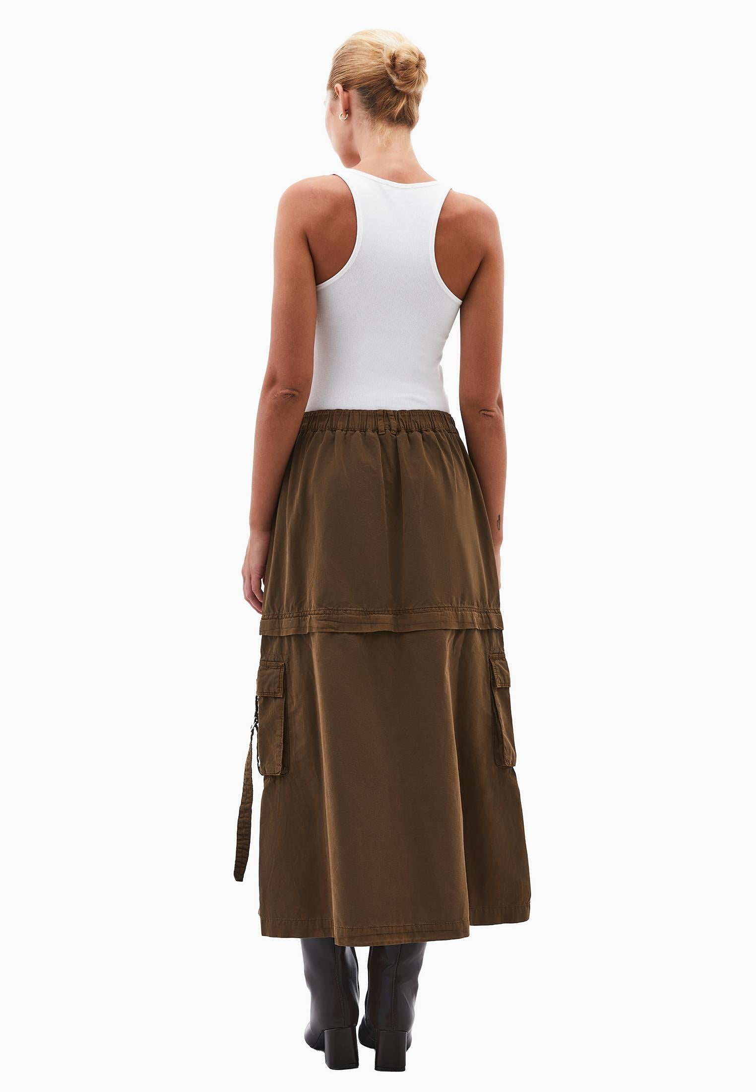 Bouclé Pocket Detailed A-Line Long Skirt - ANTIK CARAFE