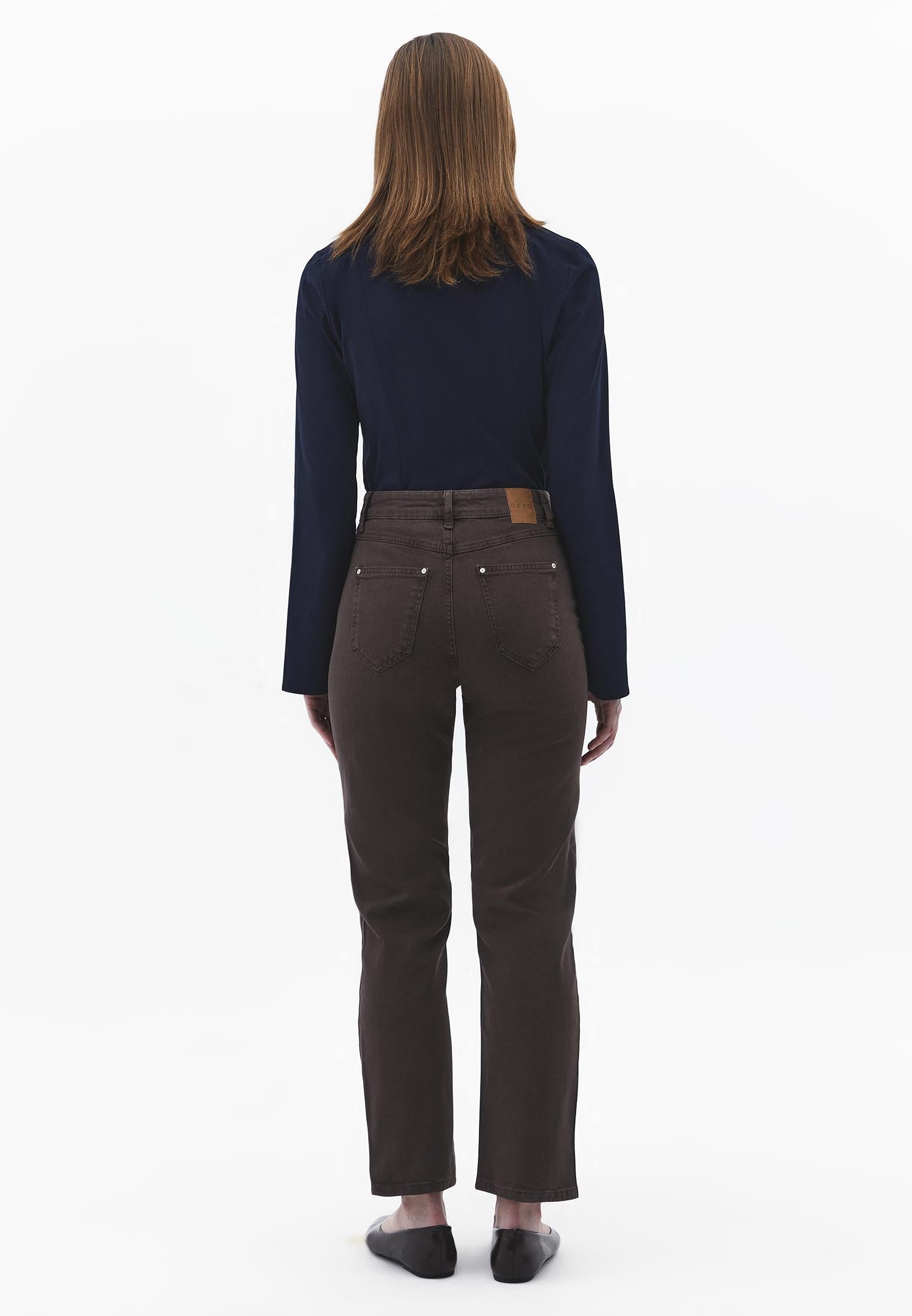 Ultra High Waist Straight Leg Pants - ANTIK CHOCOLATE BROWN