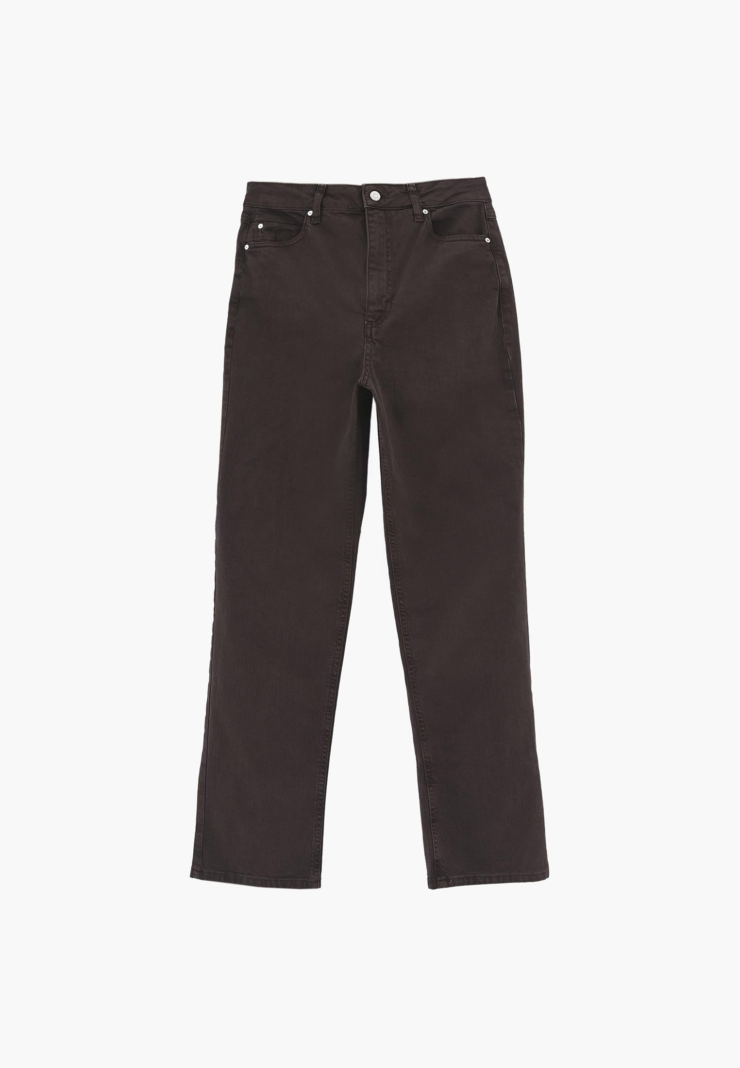 Ultra High Waist Straight Leg Pants - ANTIK CHOCOLATE BROWN