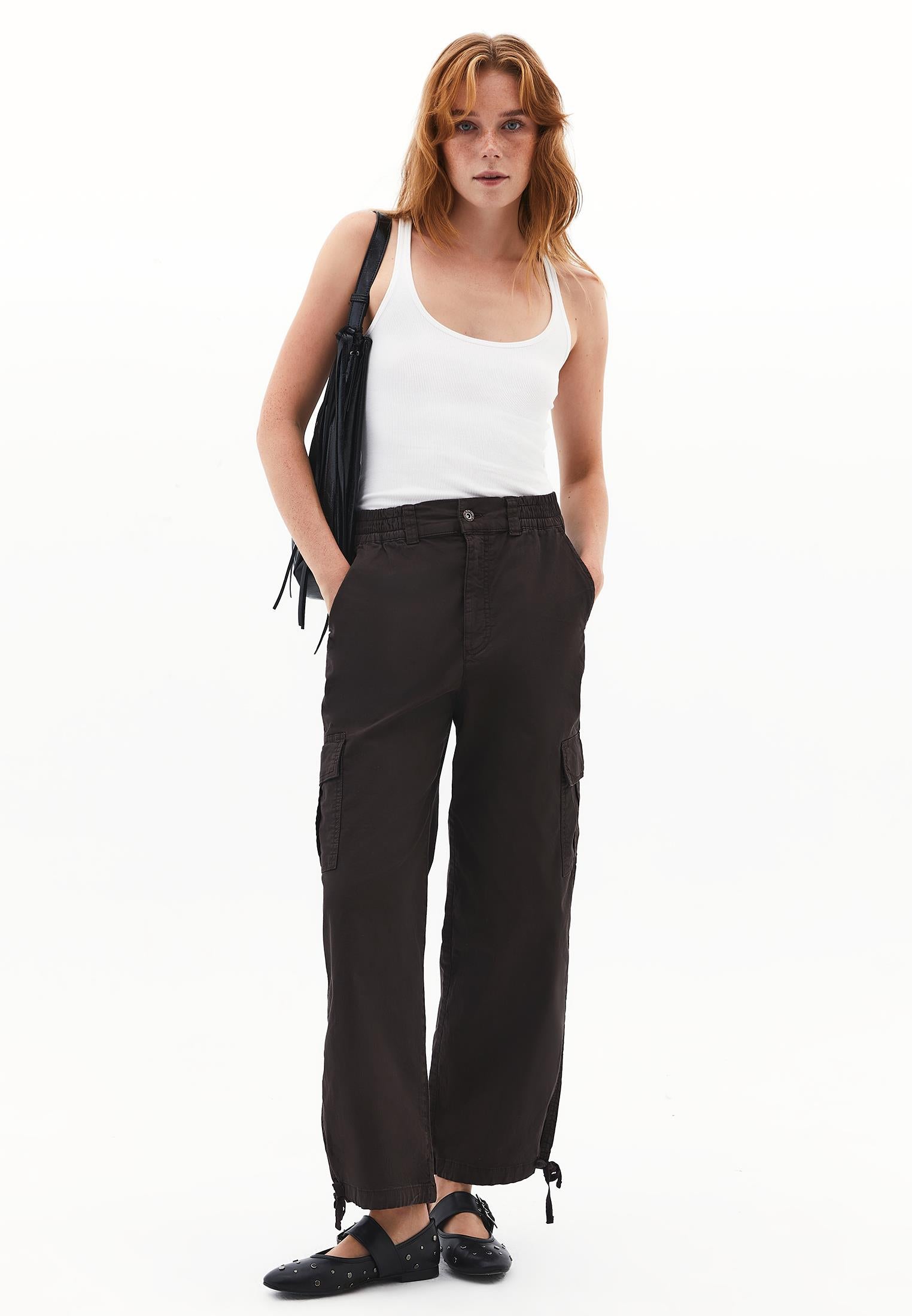 Jogger High Waist Belted Detail Pants - ANTIK CHOCOLATE TORTE