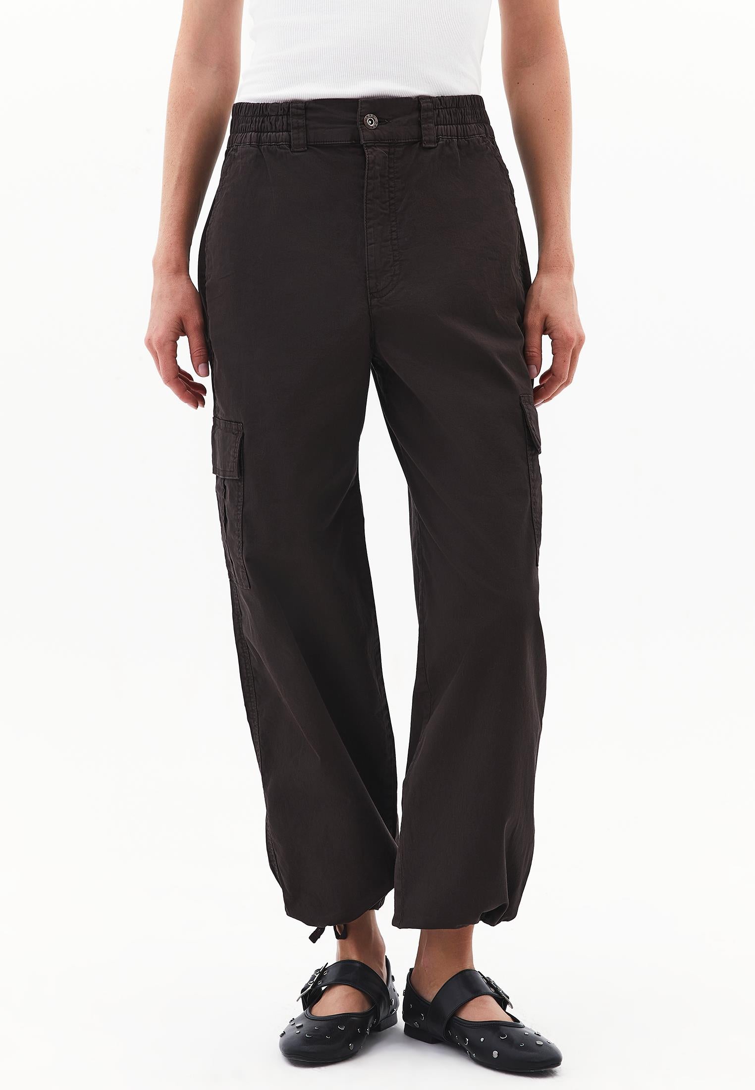 Jogger High Waist Belted Detail Pants - ANTIK CHOCOLATE TORTE