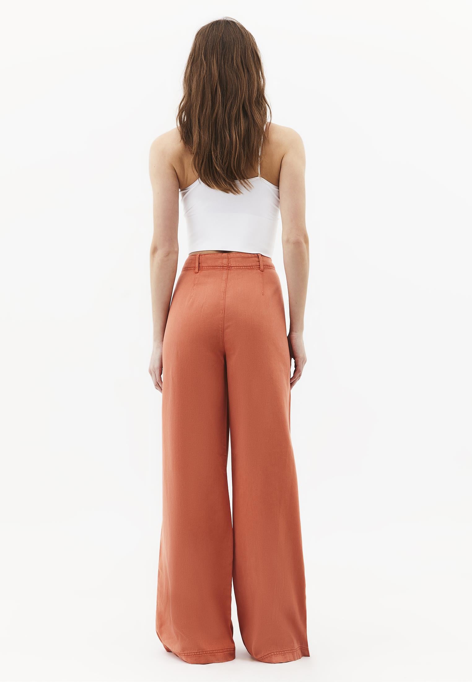 High Waist Pocket Detailed Wide Leg Pants - ANTIK CRABAPPLE
