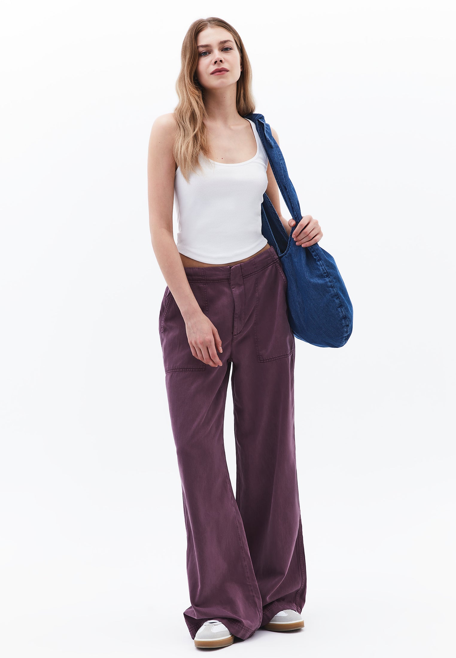 Women Bottom Wear Wide Leg Pants - ANTIK CRUSHED VIOLETS