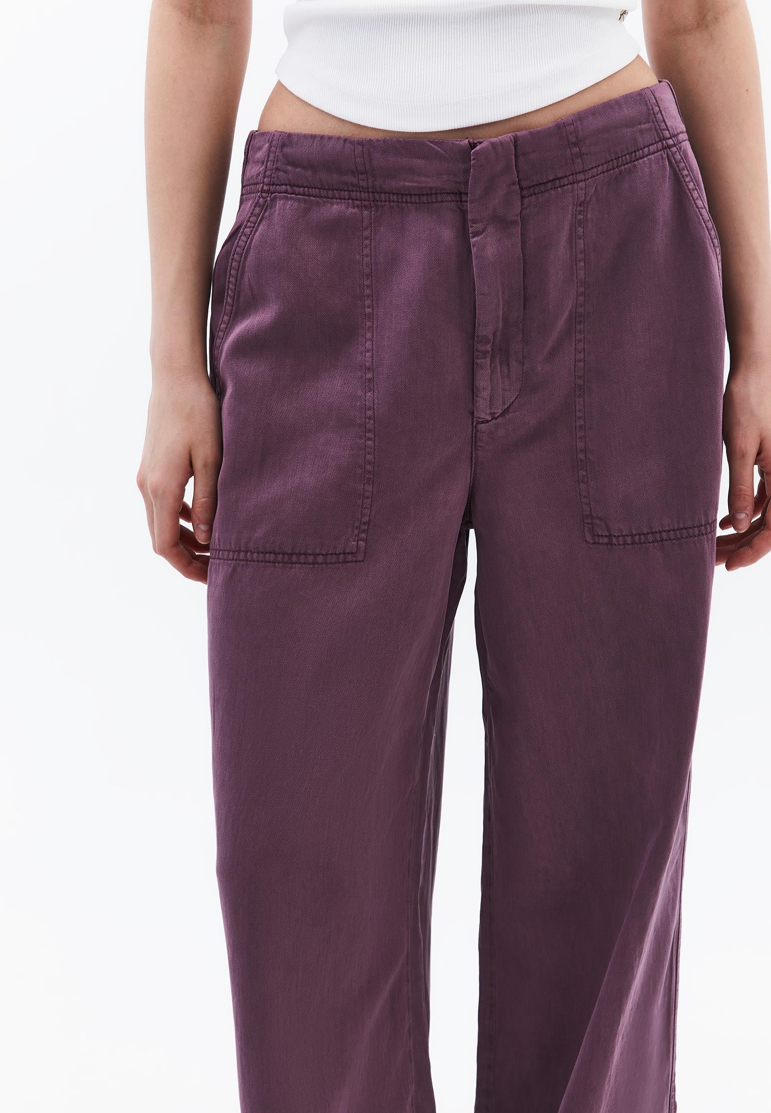 Women Bottom Wear Wide Leg Pants - ANTIK CRUSHED VIOLETS