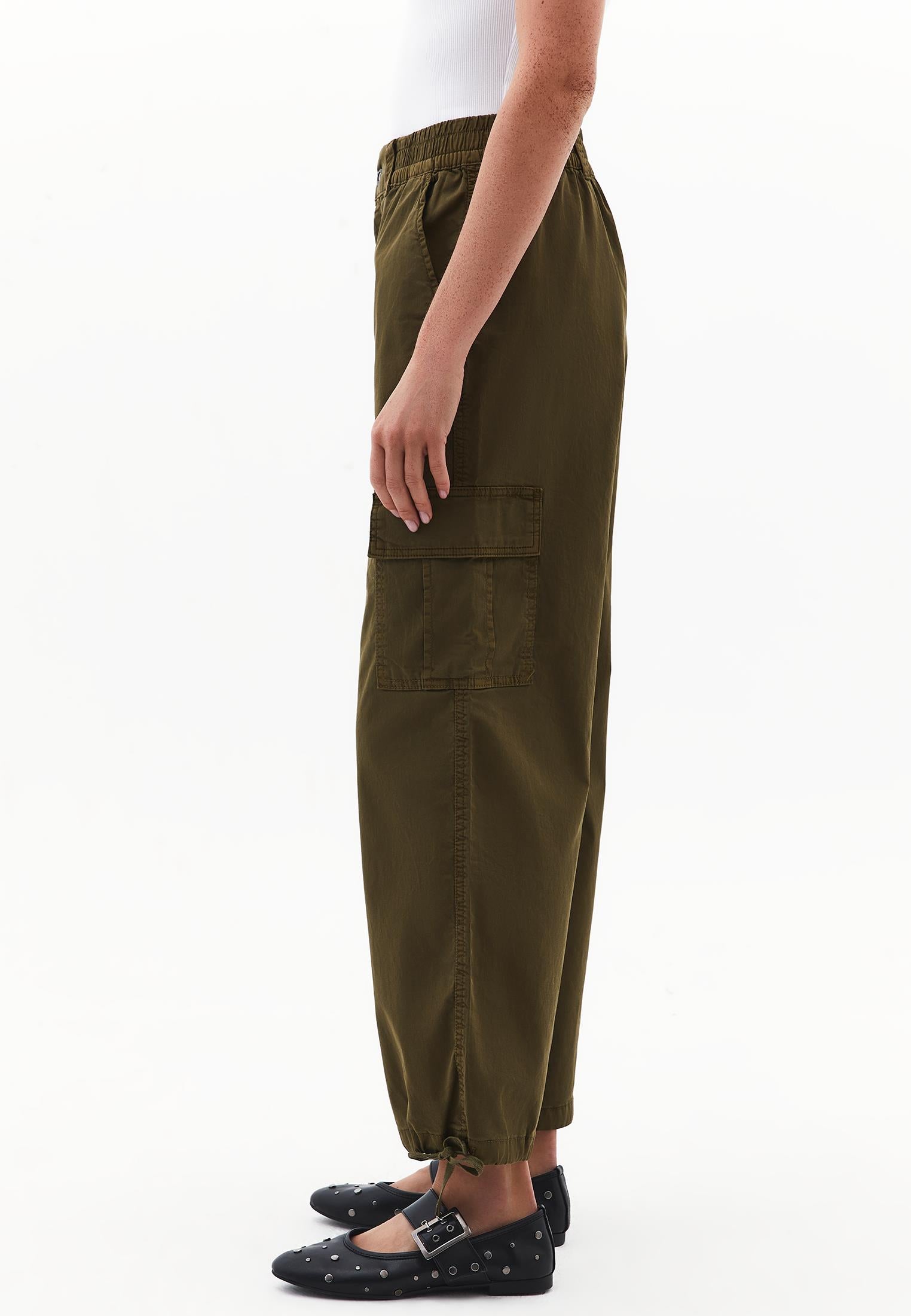 Jogger High Waist Belted Detail Pants - ANTIK DARK OLIVE