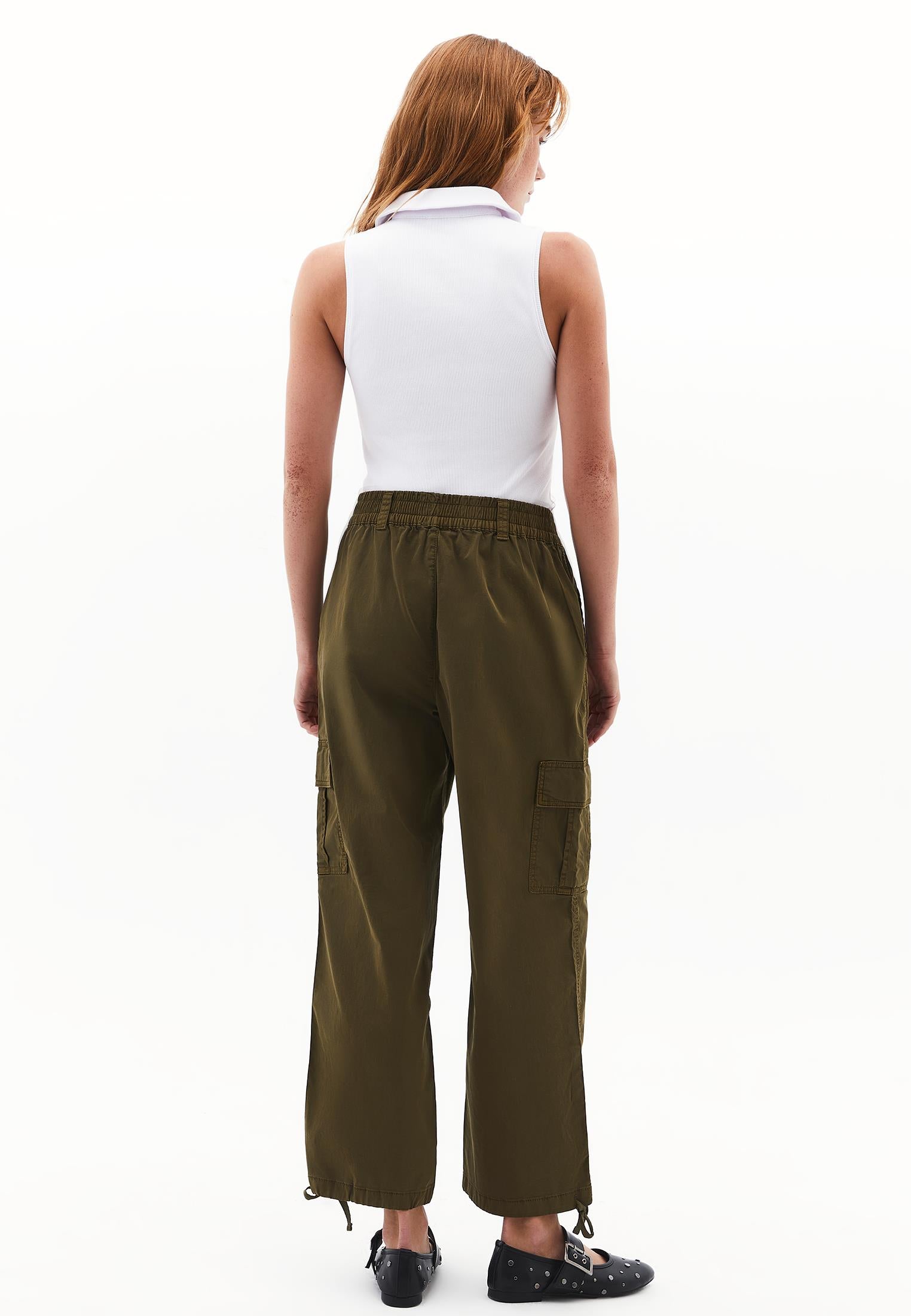 Jogger High Waist Belted Detail Pants - ANTIK DARK OLIVE