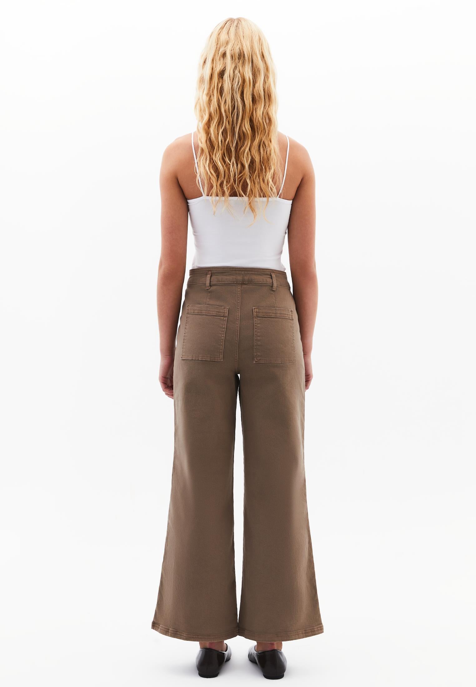Wide Leg Trousers With Pocket Detail - ANTIK DESERT TAUPE