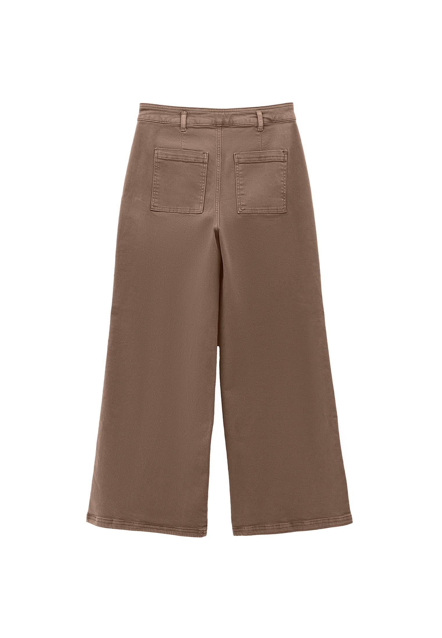 Wide Leg Trousers With Pocket Detail - ANTIK DESERT TAUPE