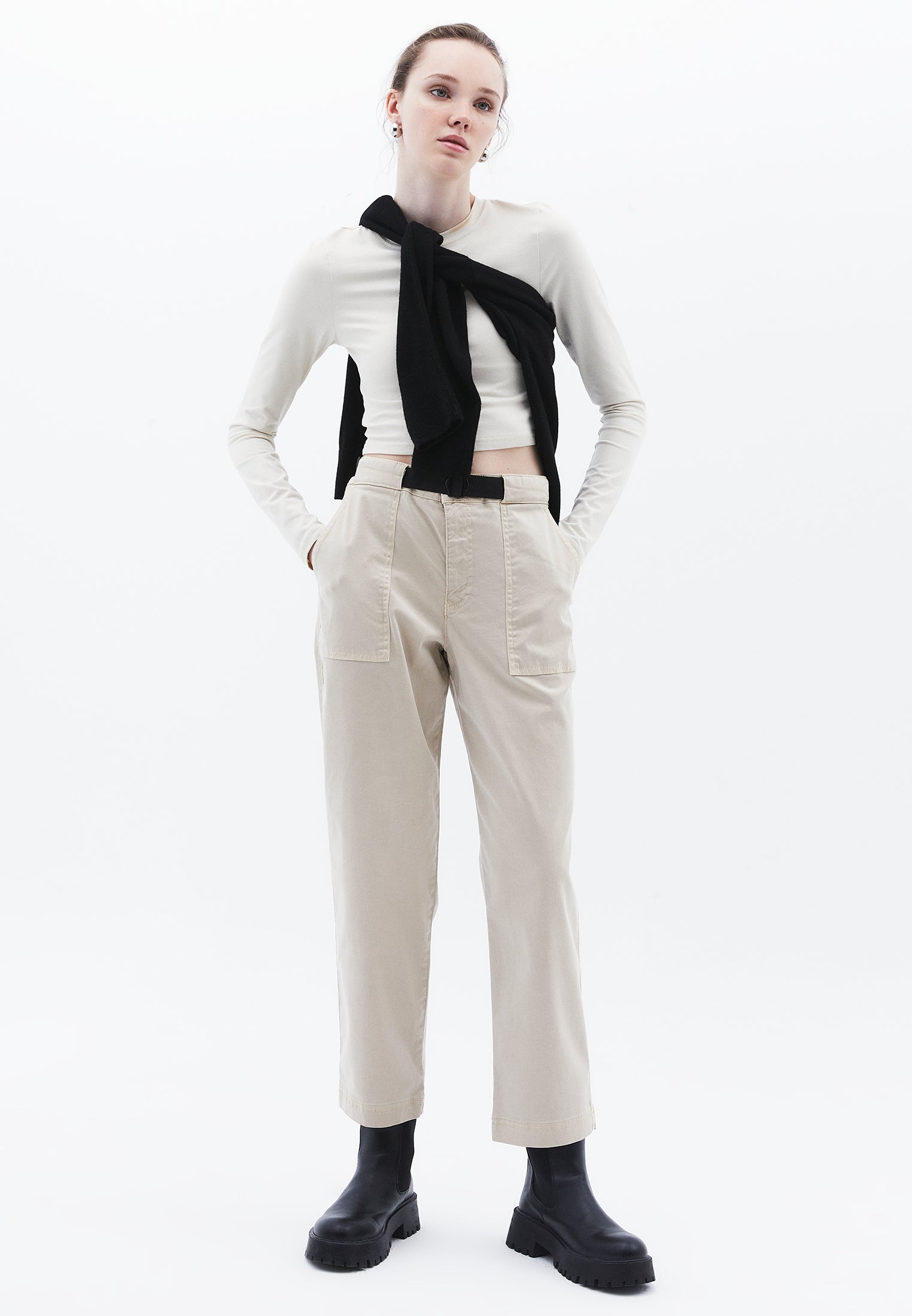 Carrot Fit Trousers - ANTIK FEATHER GRAY