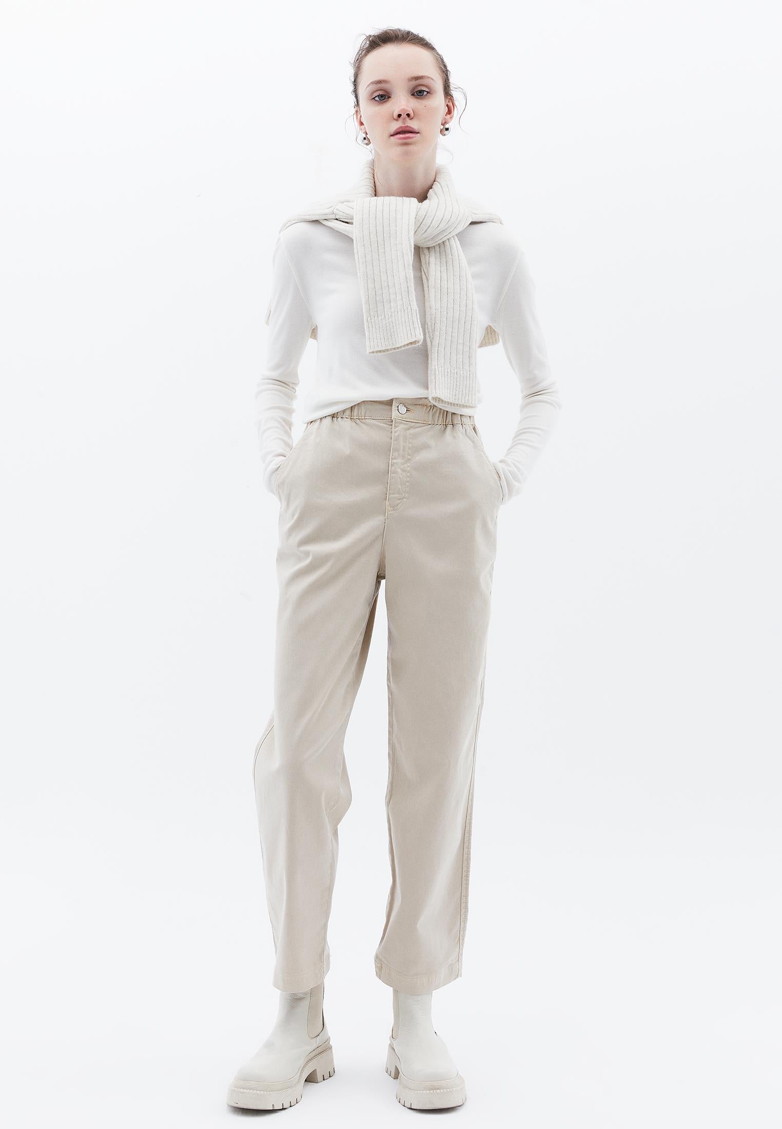 High Waist Carrot Pants - ANTIK FEATHER GRAY