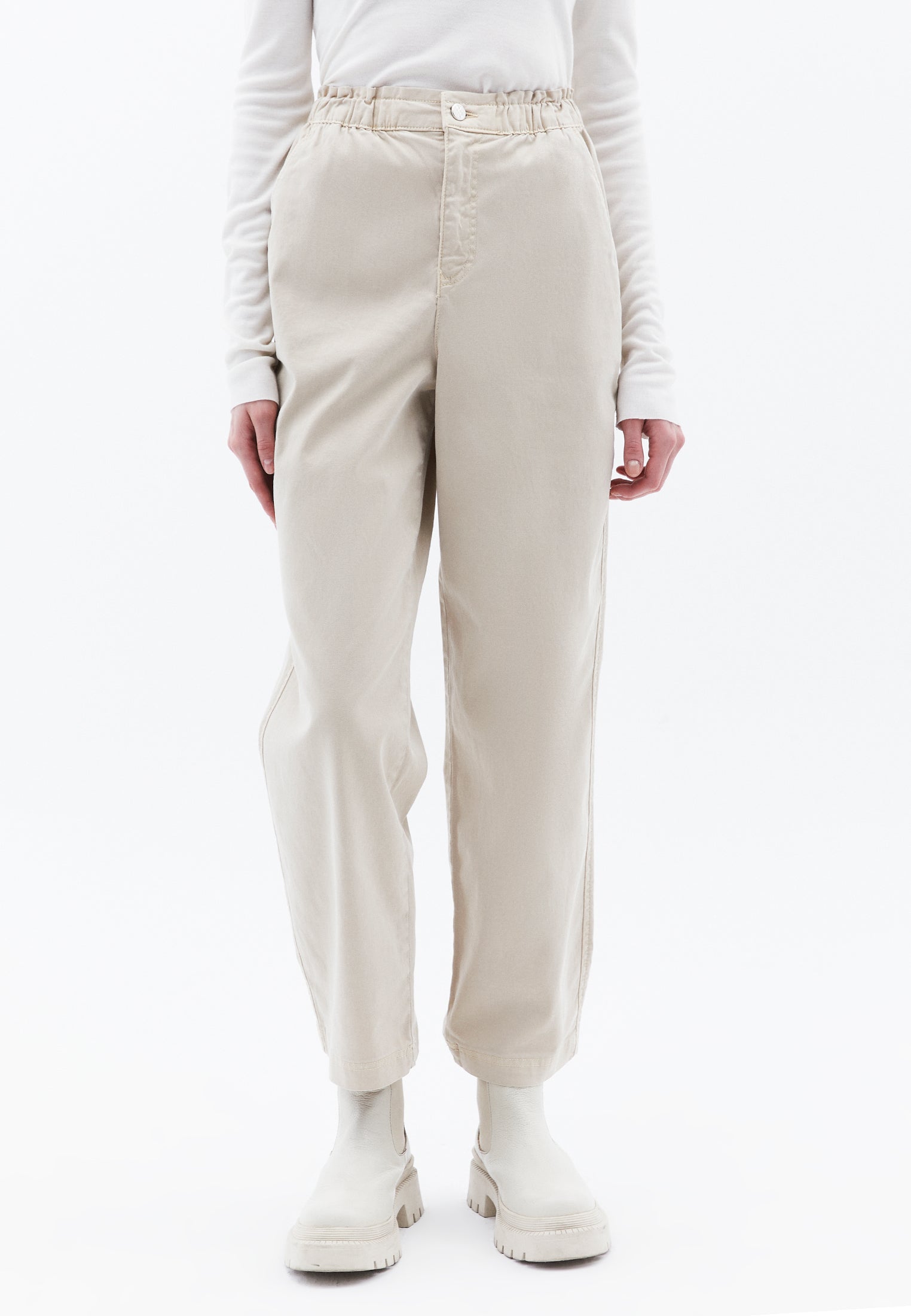 High Waist Carrot Pants - ANTIK FEATHER GRAY