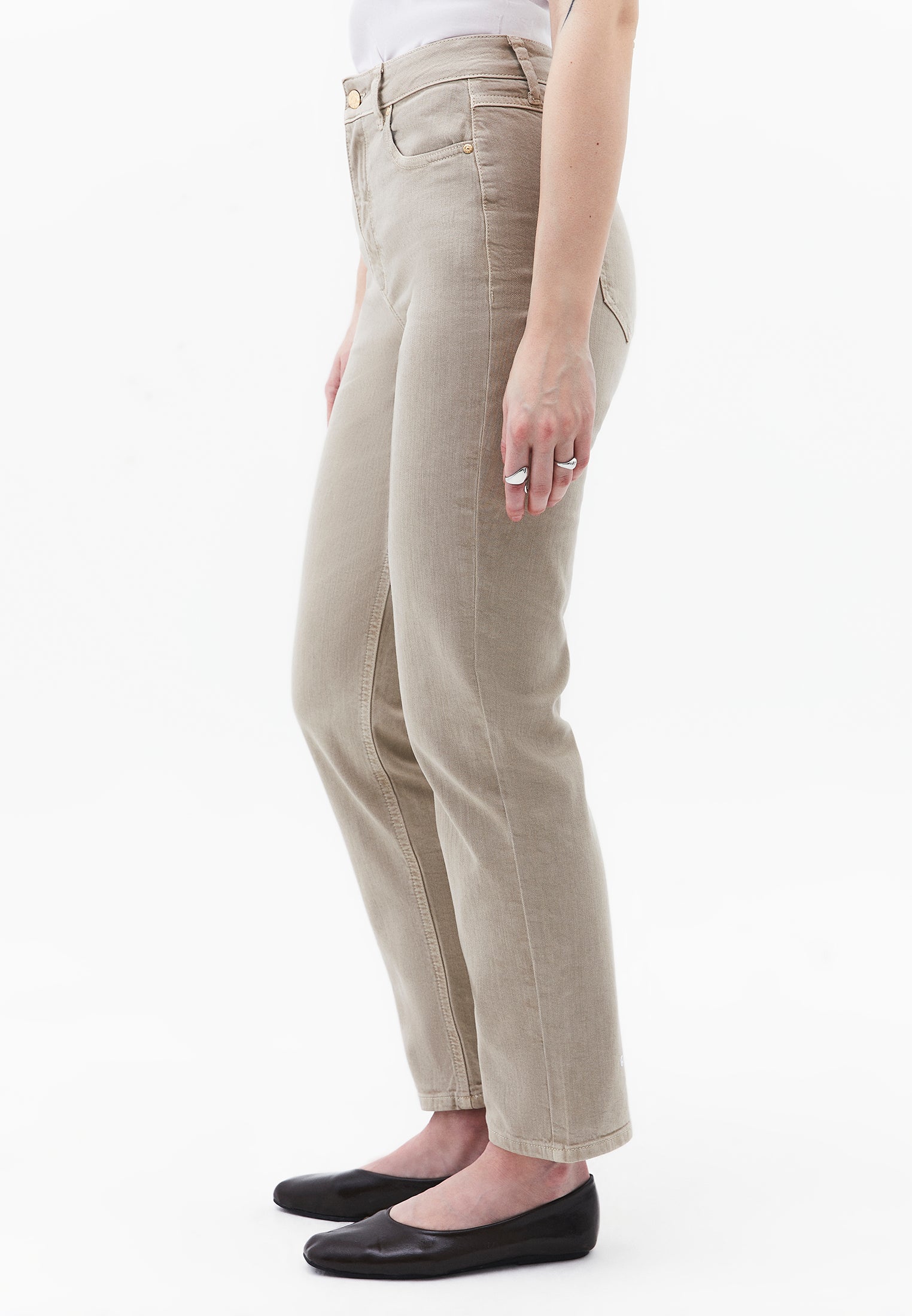 Ultra High Waist Straight Leg Pants - ANTIK FEATHER GRAY