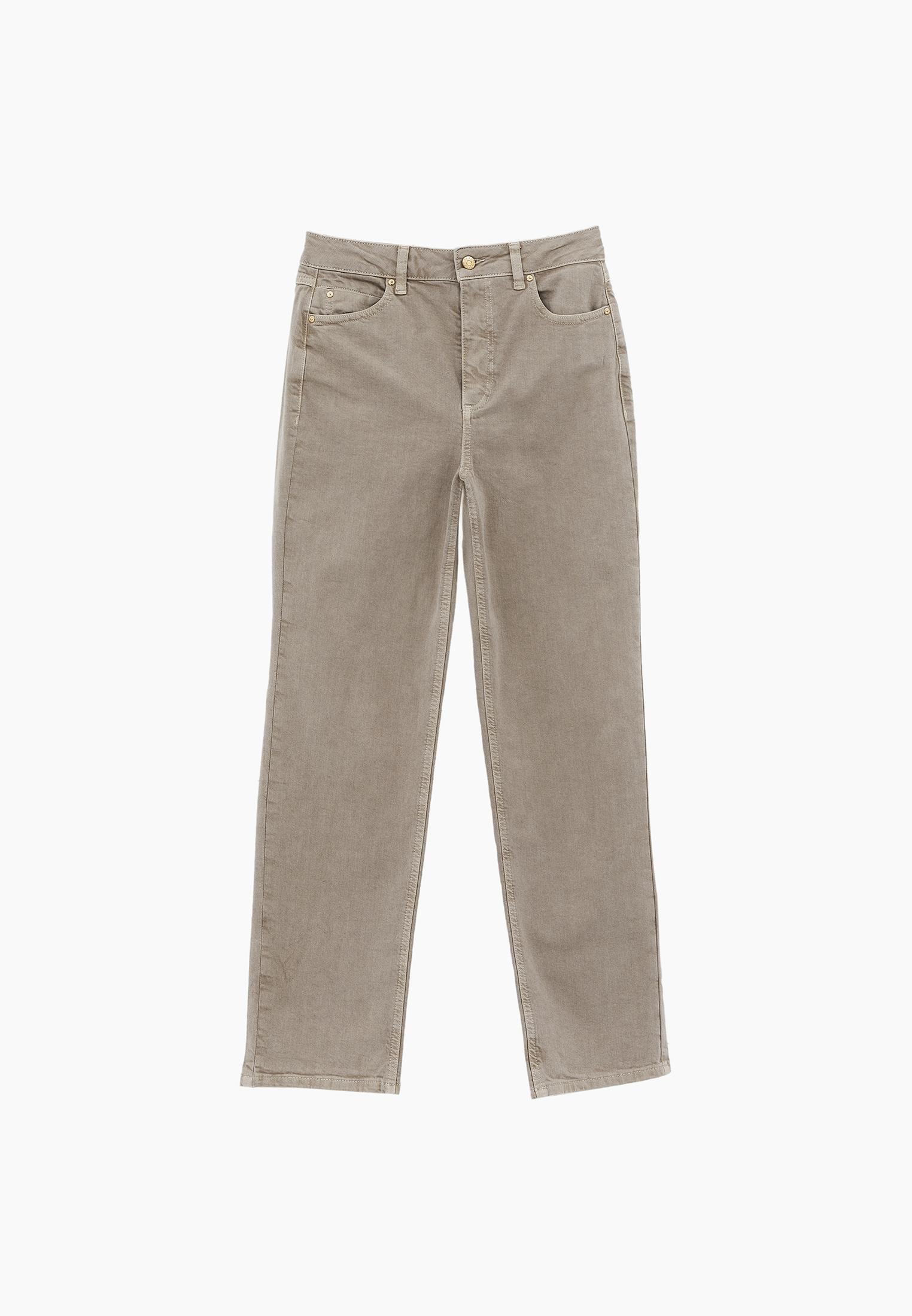 Ultra High Waist Straight Leg Pants - ANTIK FEATHER GRAY