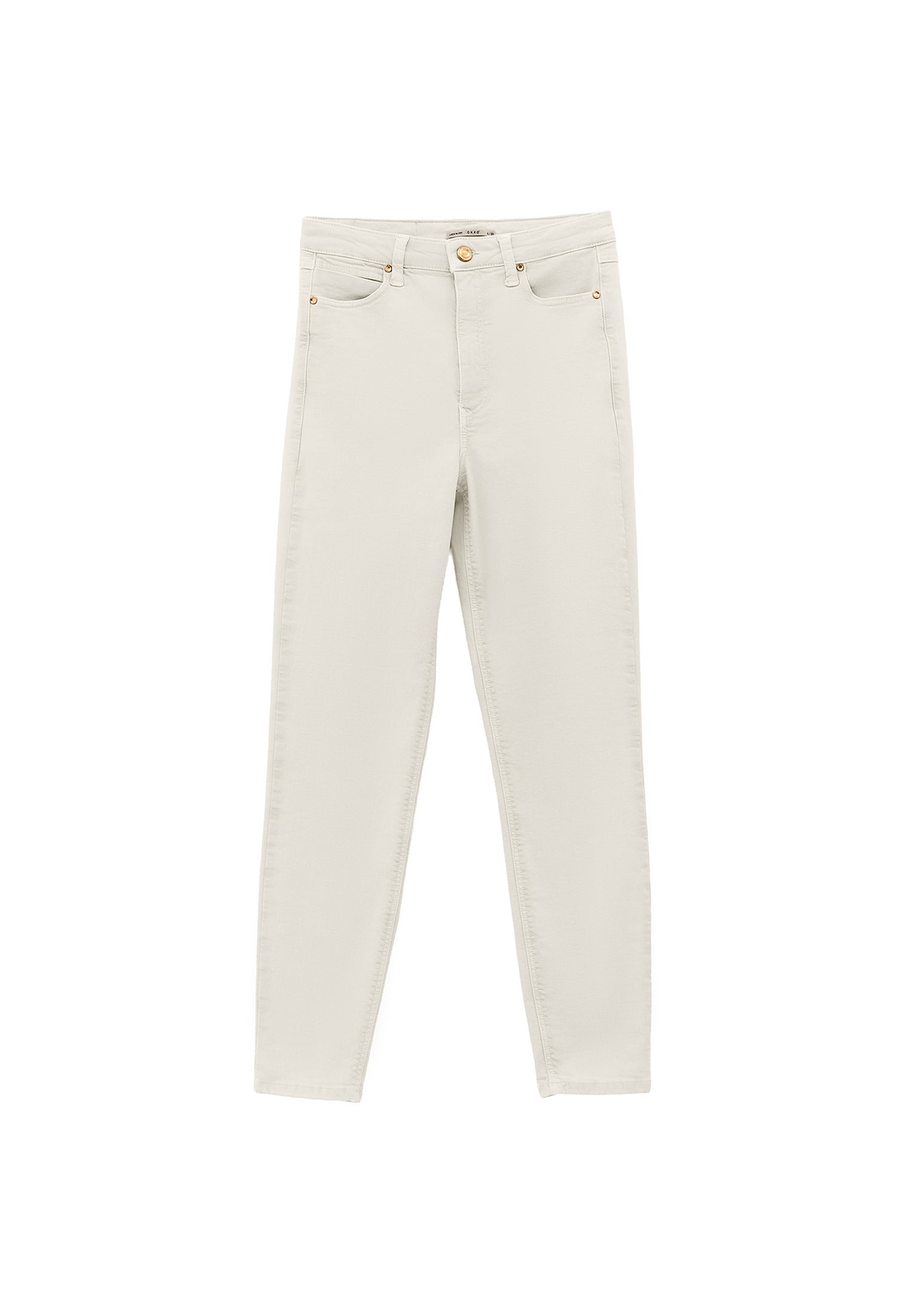 High Waist Cropped Skinny Pants - ANTIK FEATHER GRAY