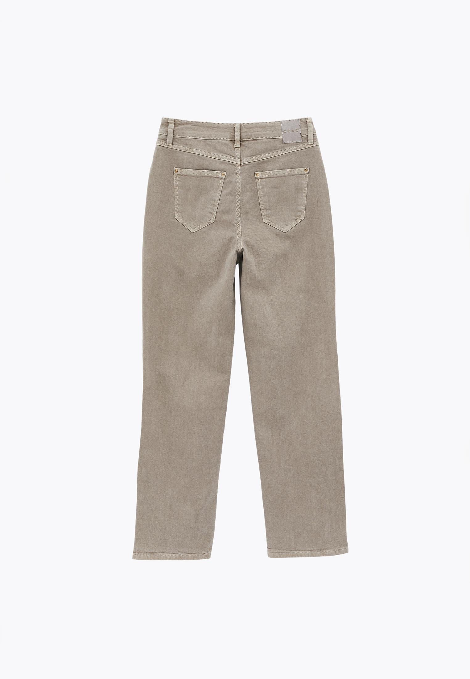 Ultra High Waist Straight Leg Pants - ANTIK FEATHER GRAY