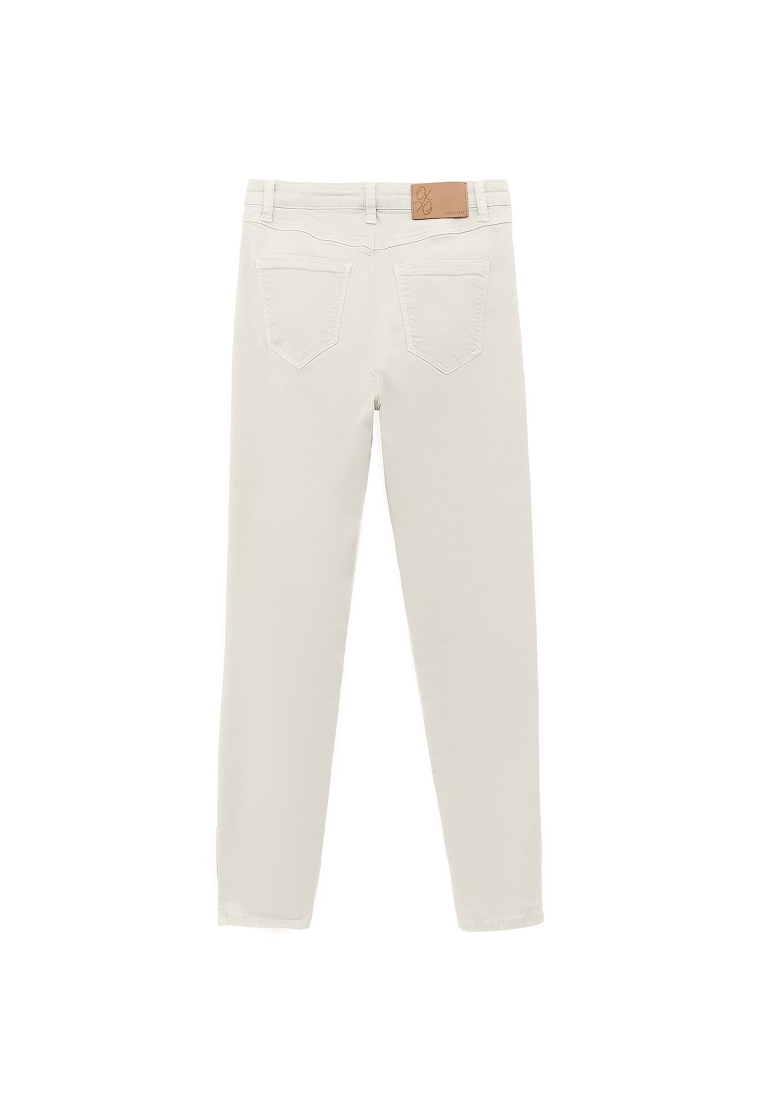 High Waist Cropped Skinny Pants - ANTIK FEATHER GRAY