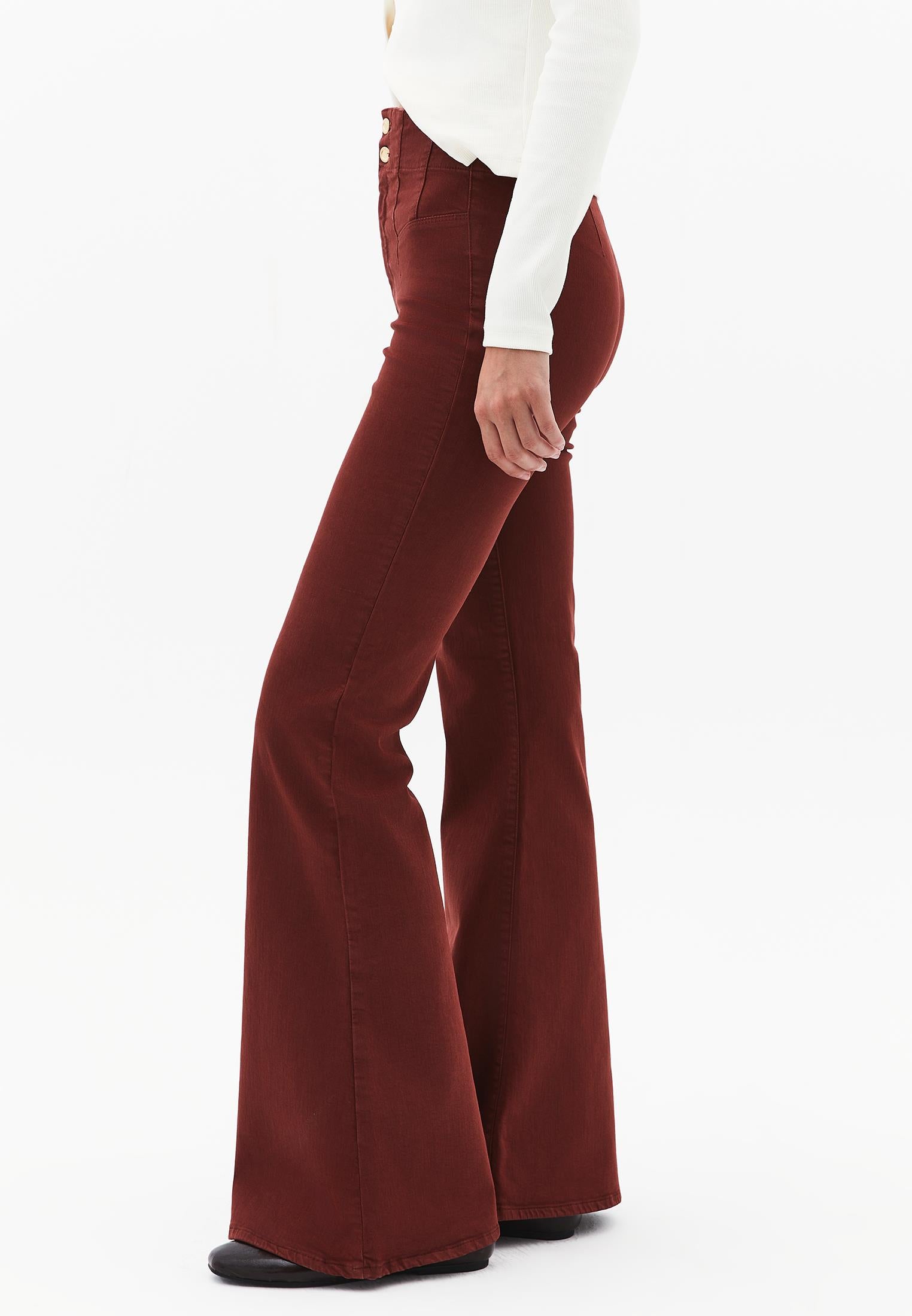 Standard Length Ultra High Waist Flared Pants - ANTIK FIRED BRICK