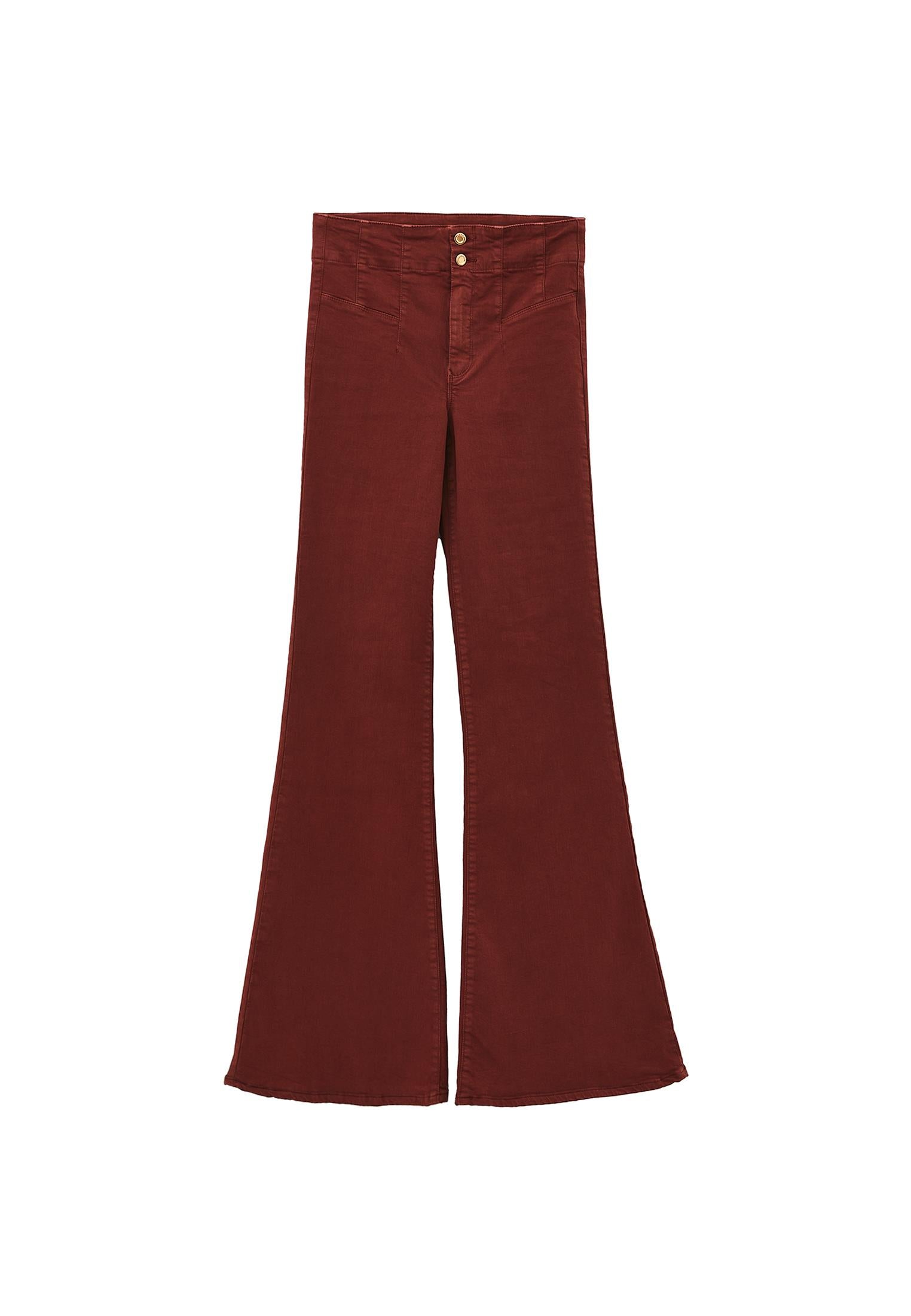 Standard Length Ultra High Waist Flared Pants - ANTIK FIRED BRICK
