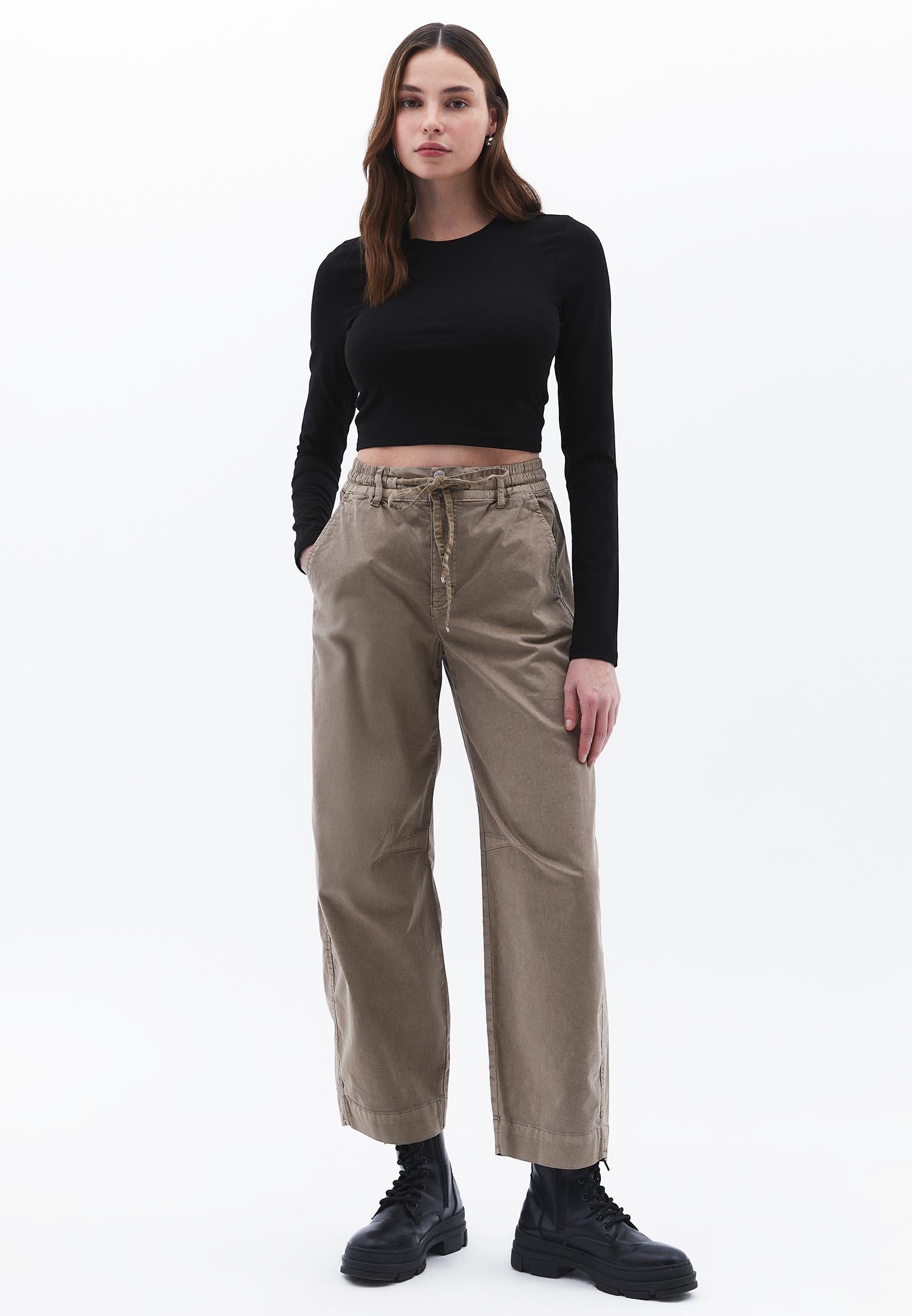 Barrel Cut Tie Waist Barrel Leg Pants - ANTIK FUNGI