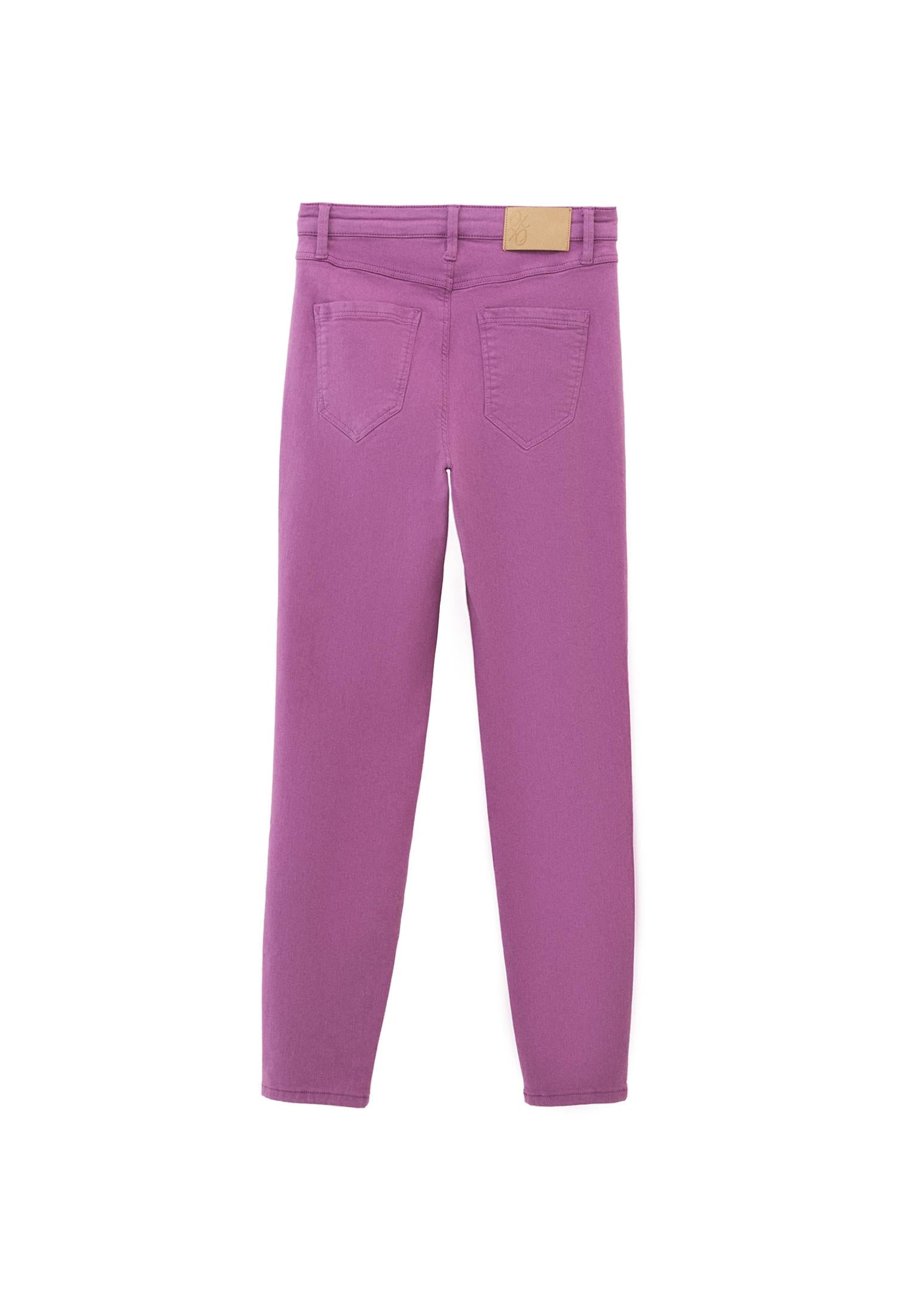 High Waist Cropped Skinny Pants With Pocket Detail - ANTIK IRIS ORCHID