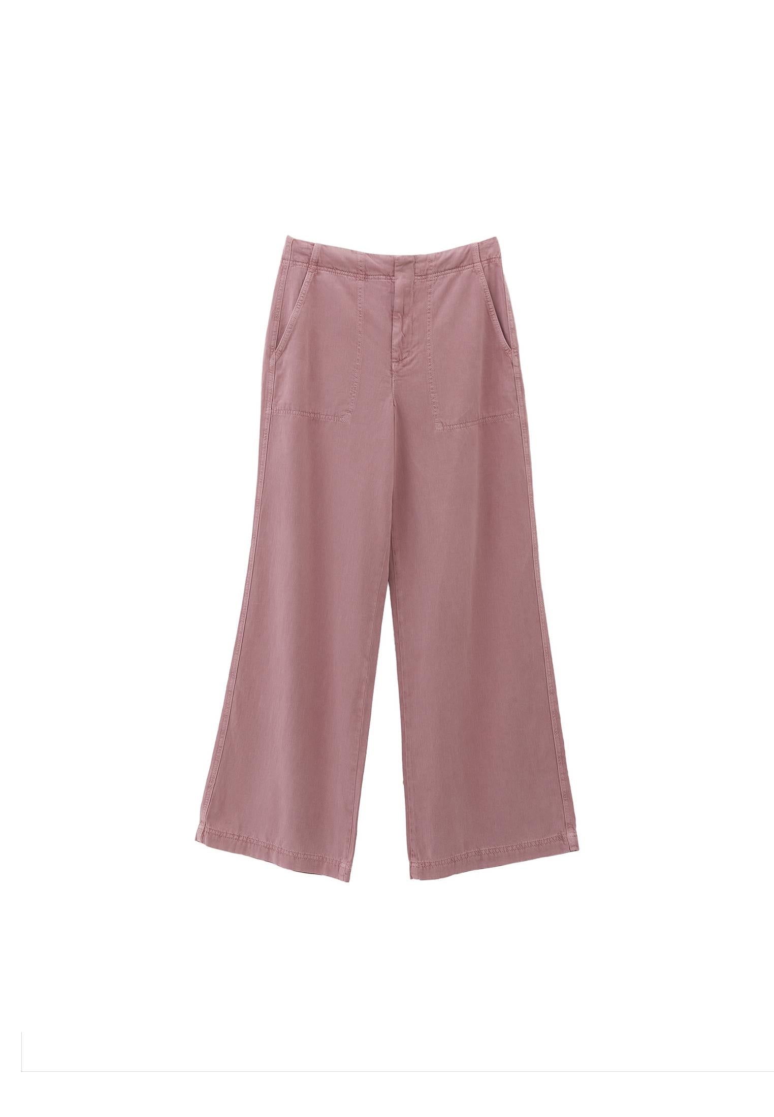 Wide Leg Normal Waist Trousers With Pocket Detail - ANTIK LILAS