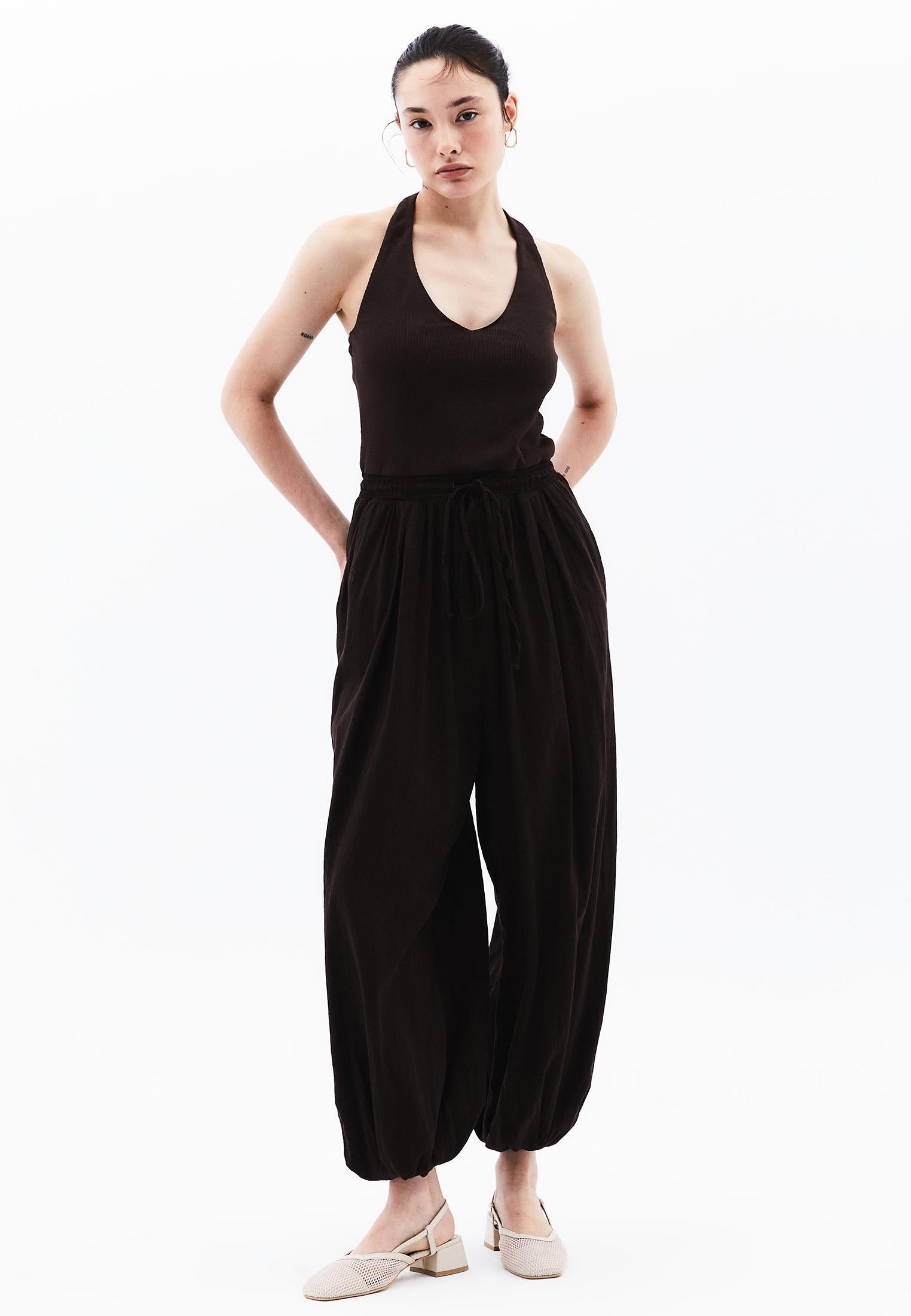 V Neck Elastic Women's Jumpsuit - ANTIK MOLE