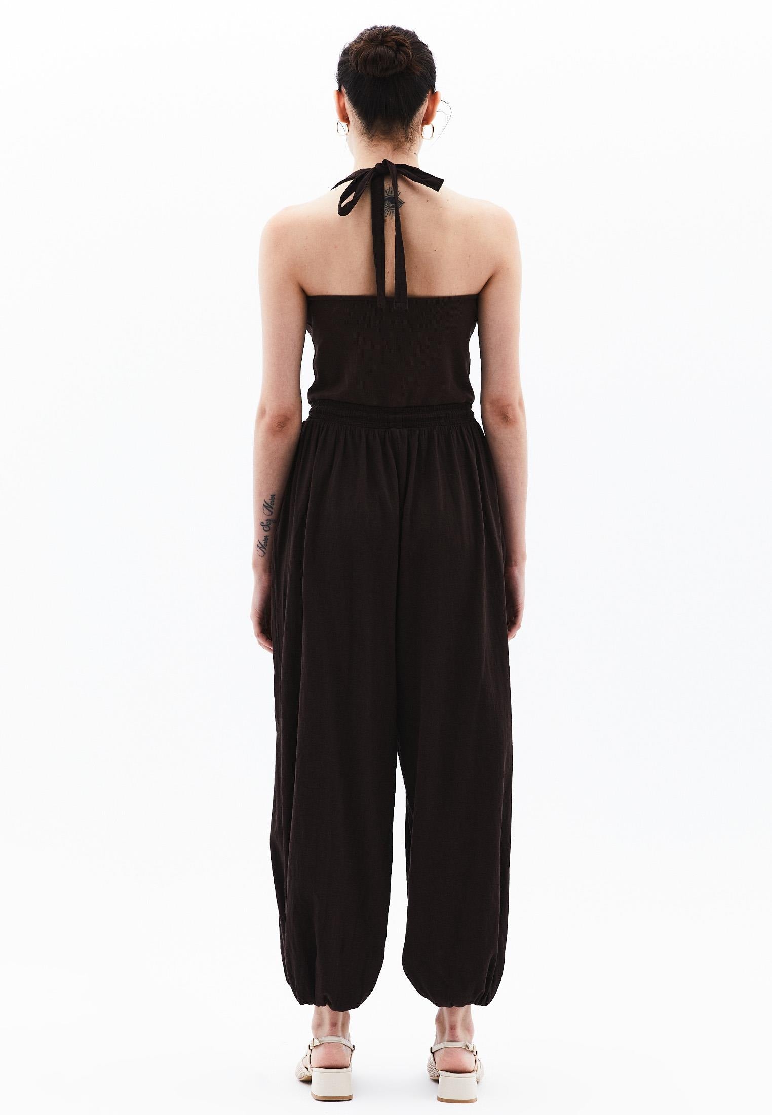 V Neck Elastic Women's Jumpsuit - ANTIK MOLE