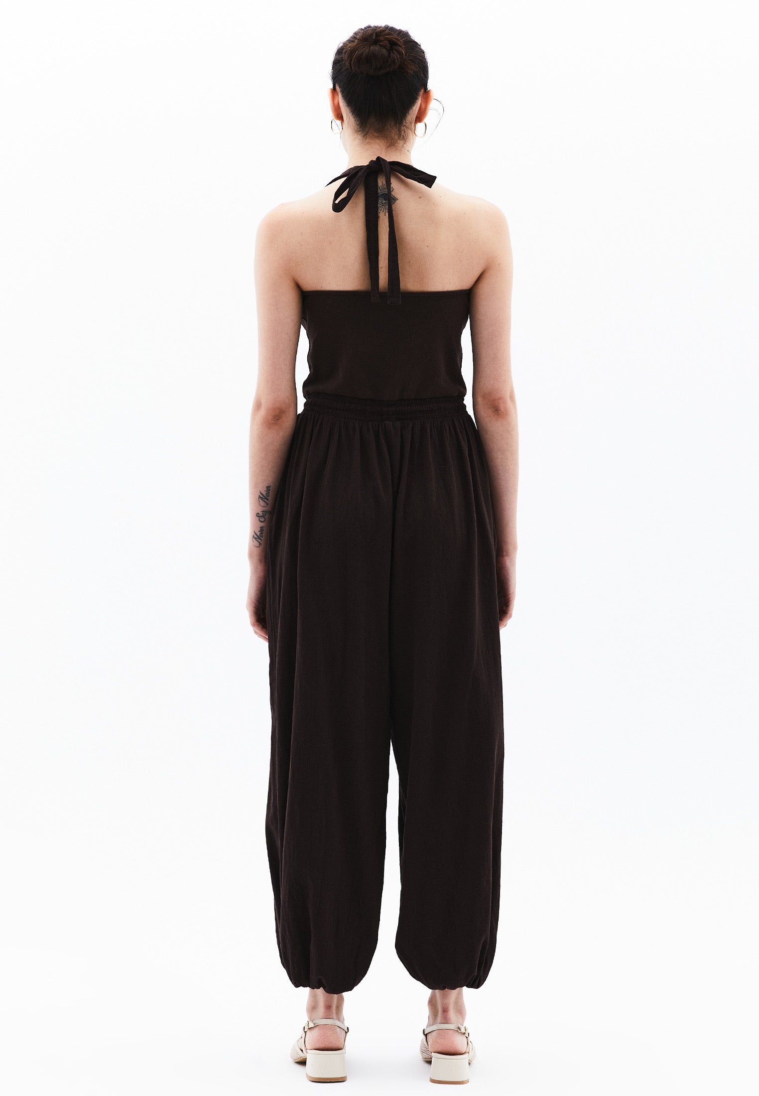 V Neck Elastic Women's Jumpsuit - ANTIK MOLE