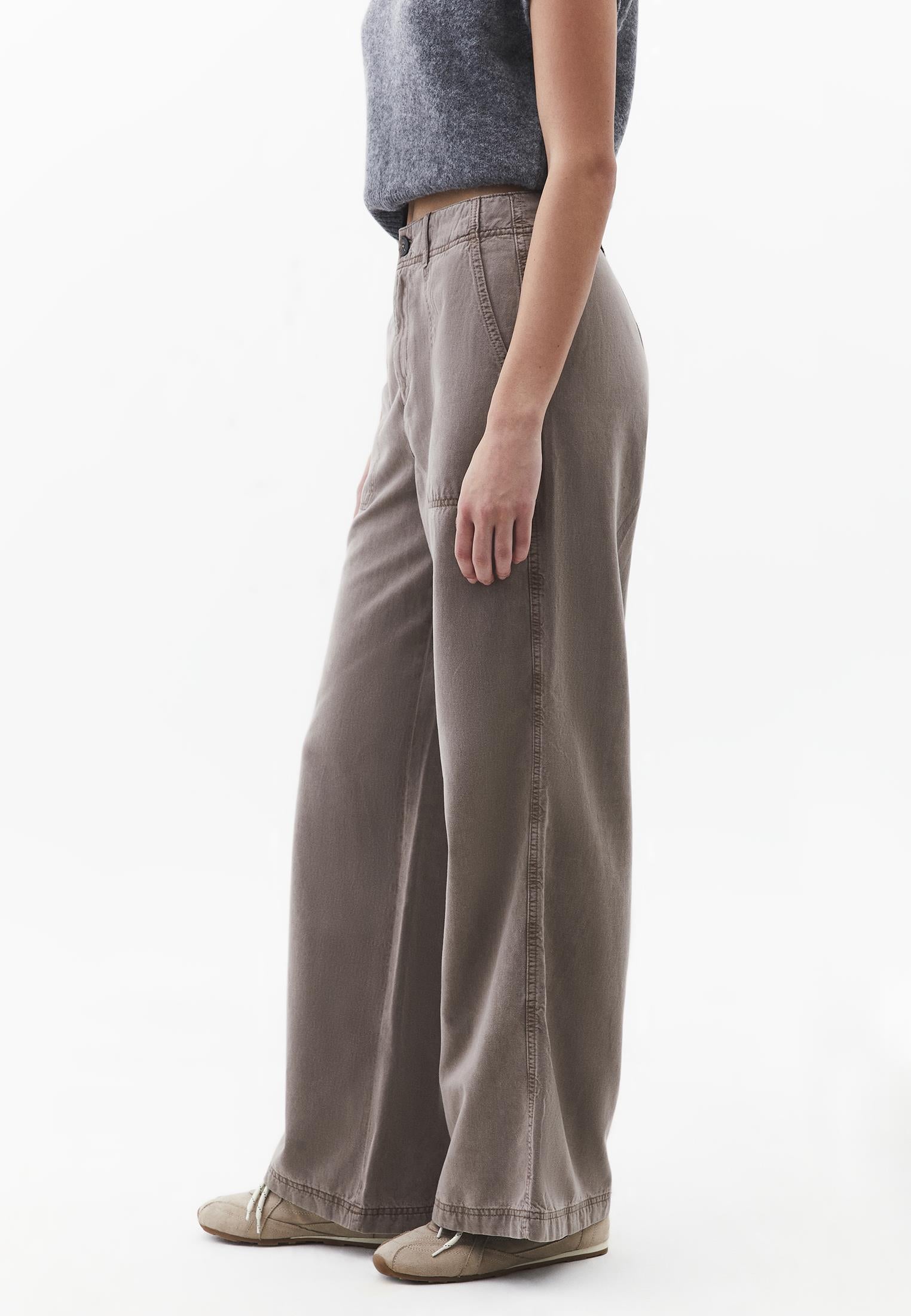 High Waist Wide Leg Woven Pants - ANTIK MOON ROCK