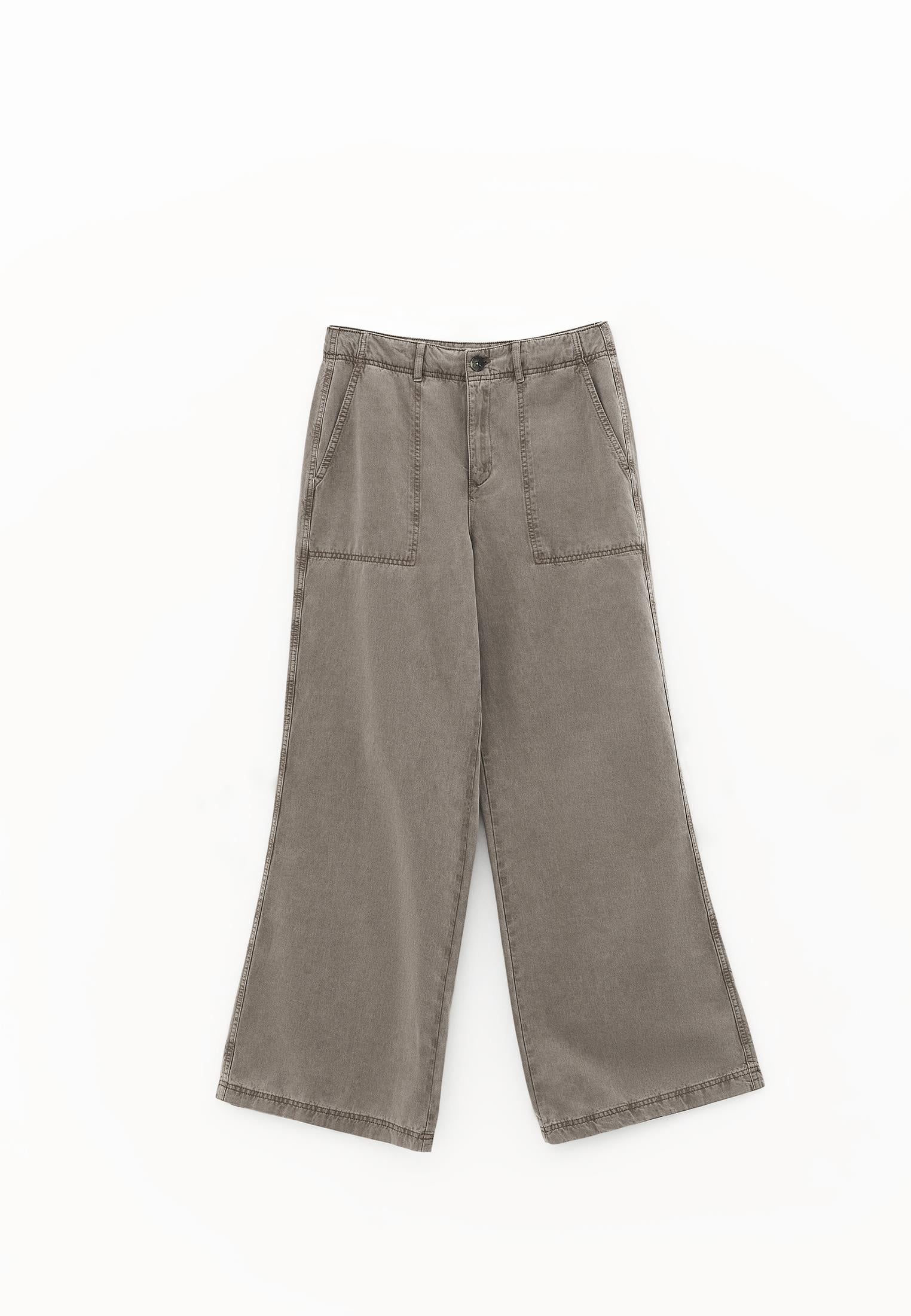 High Waist Wide Leg Woven Pants - ANTIK MOON ROCK