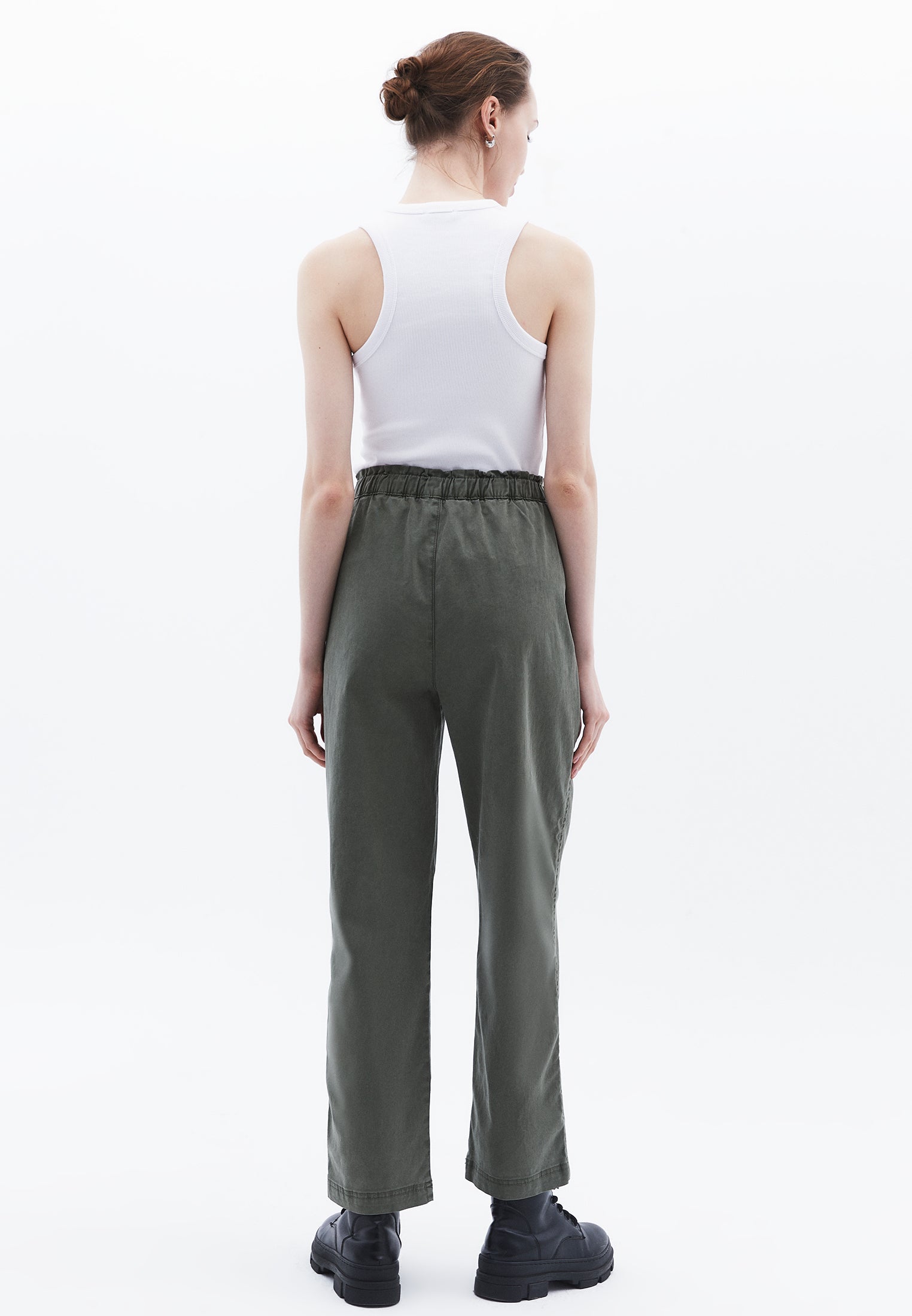 High Waist Carrot Pants - ANTIK MULLED BASIL