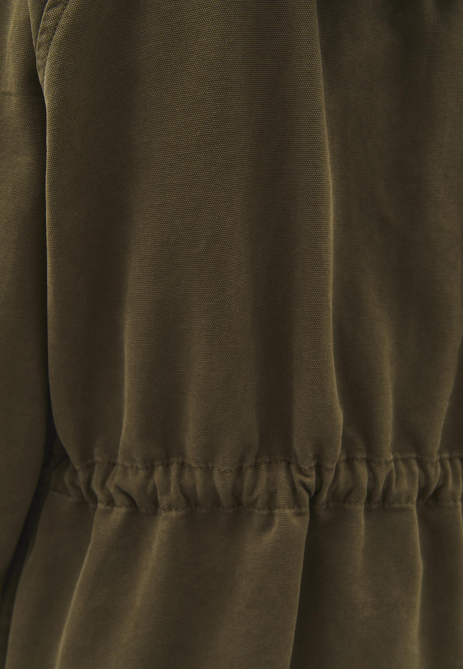 Hooded Raglan Sleeve Midi Coat - ANTIK OLIVE DRAB