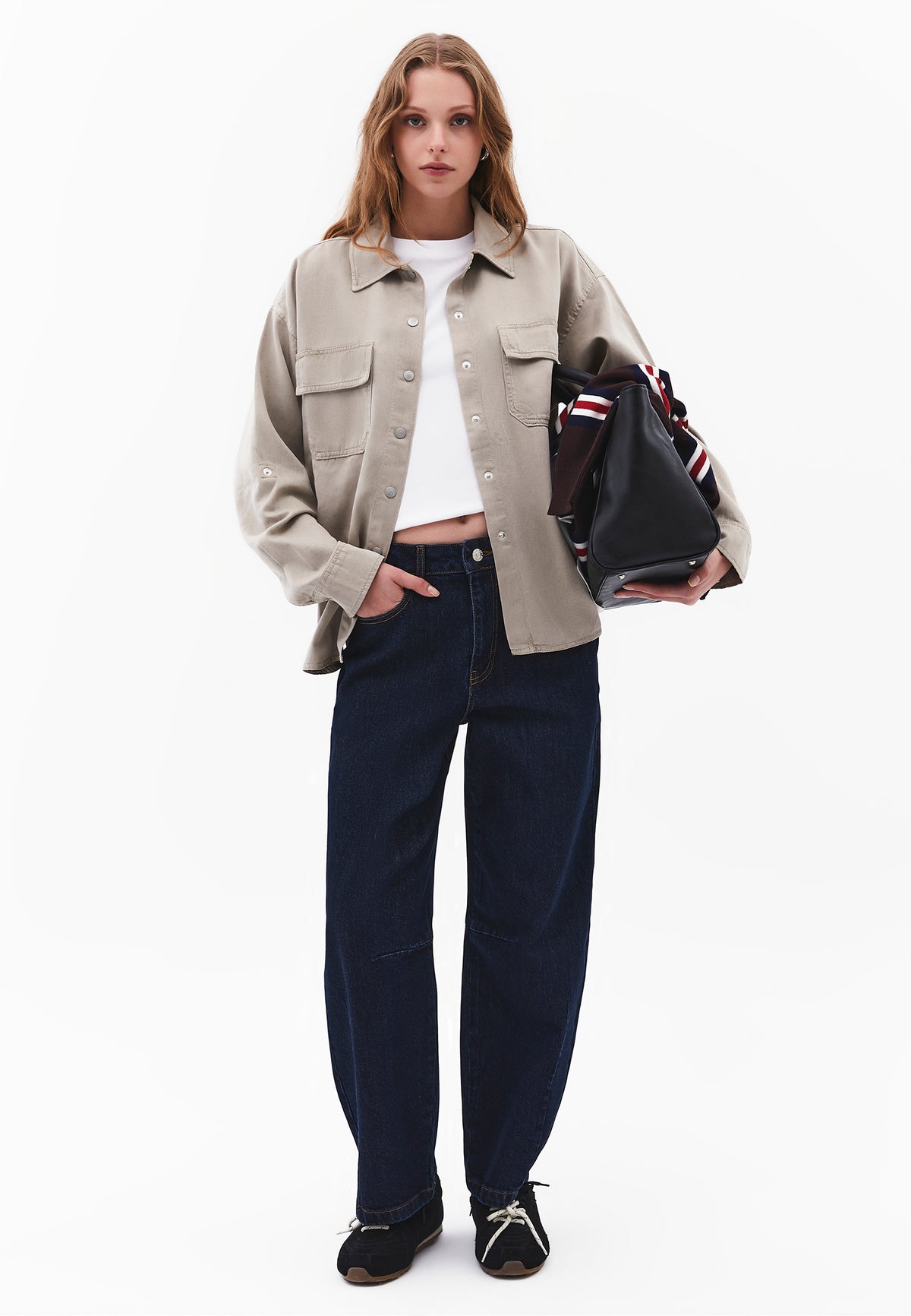 Oversize Shirt With Pocket Detail - ANTIK PLAZA TAUPE