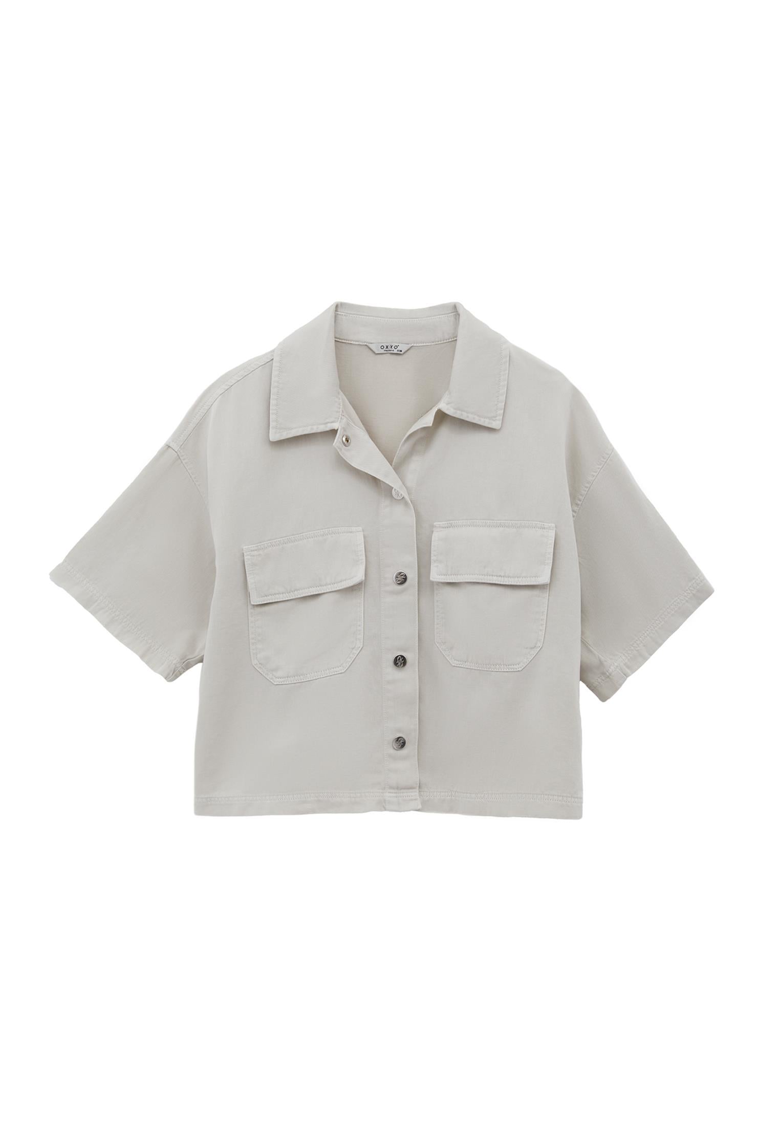 Oversize Shirt With Pocket Detail - ANTIK SILVER BIRCH
