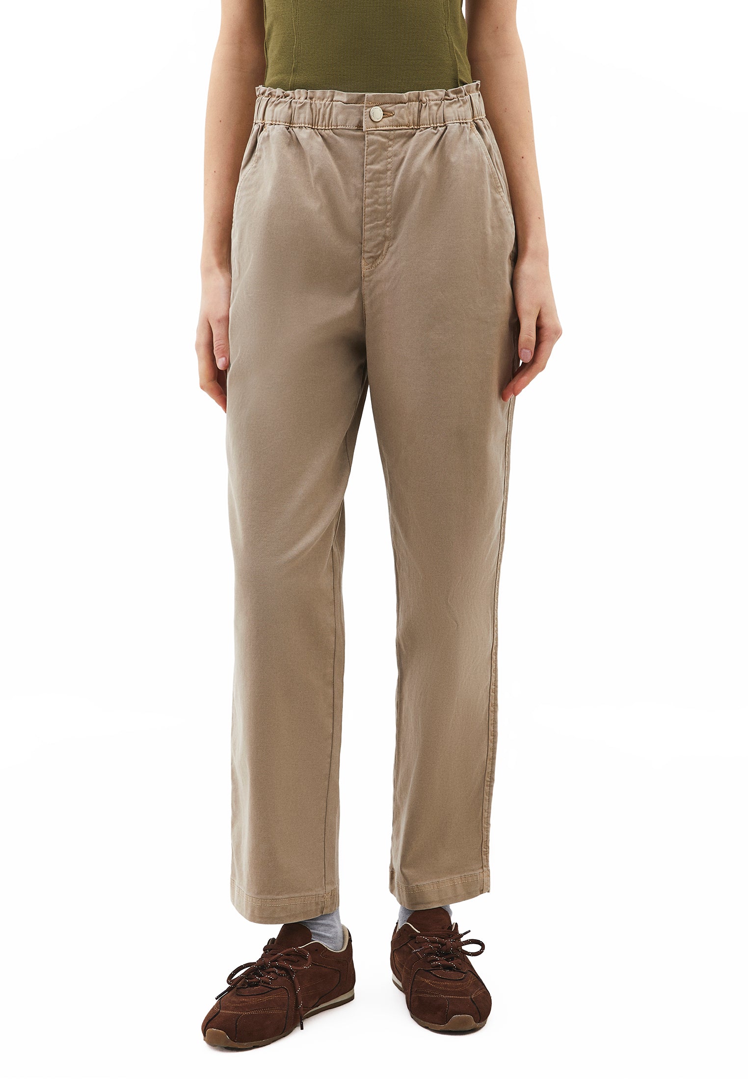 High Waist Carrot Pants - ANTIK SIMPLY TAUPE