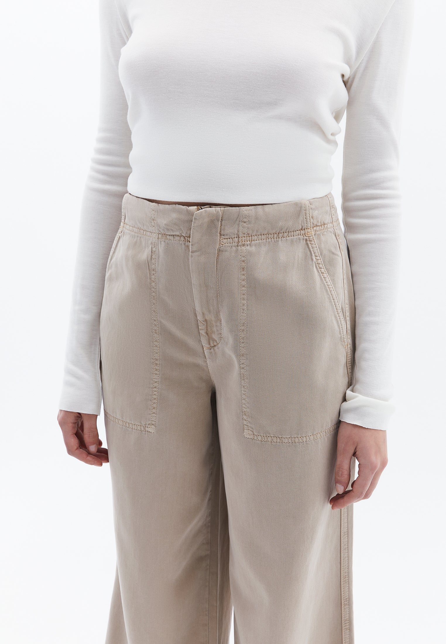 Wide Leg Trousers - ANTIK SIMPLY TAUPE