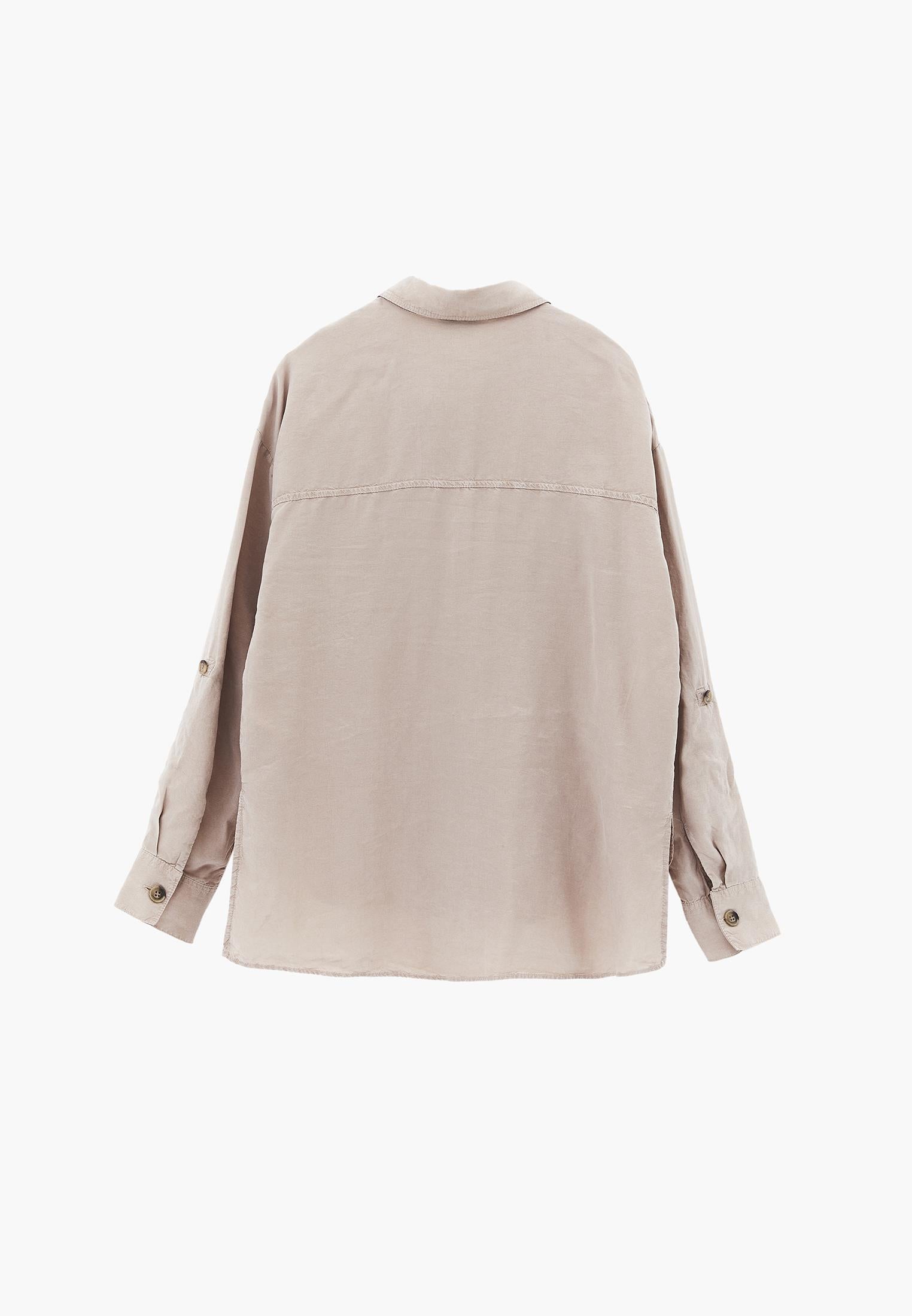 Oversize Pocketed Shirt - ANTIK SIMPLY TAUPE