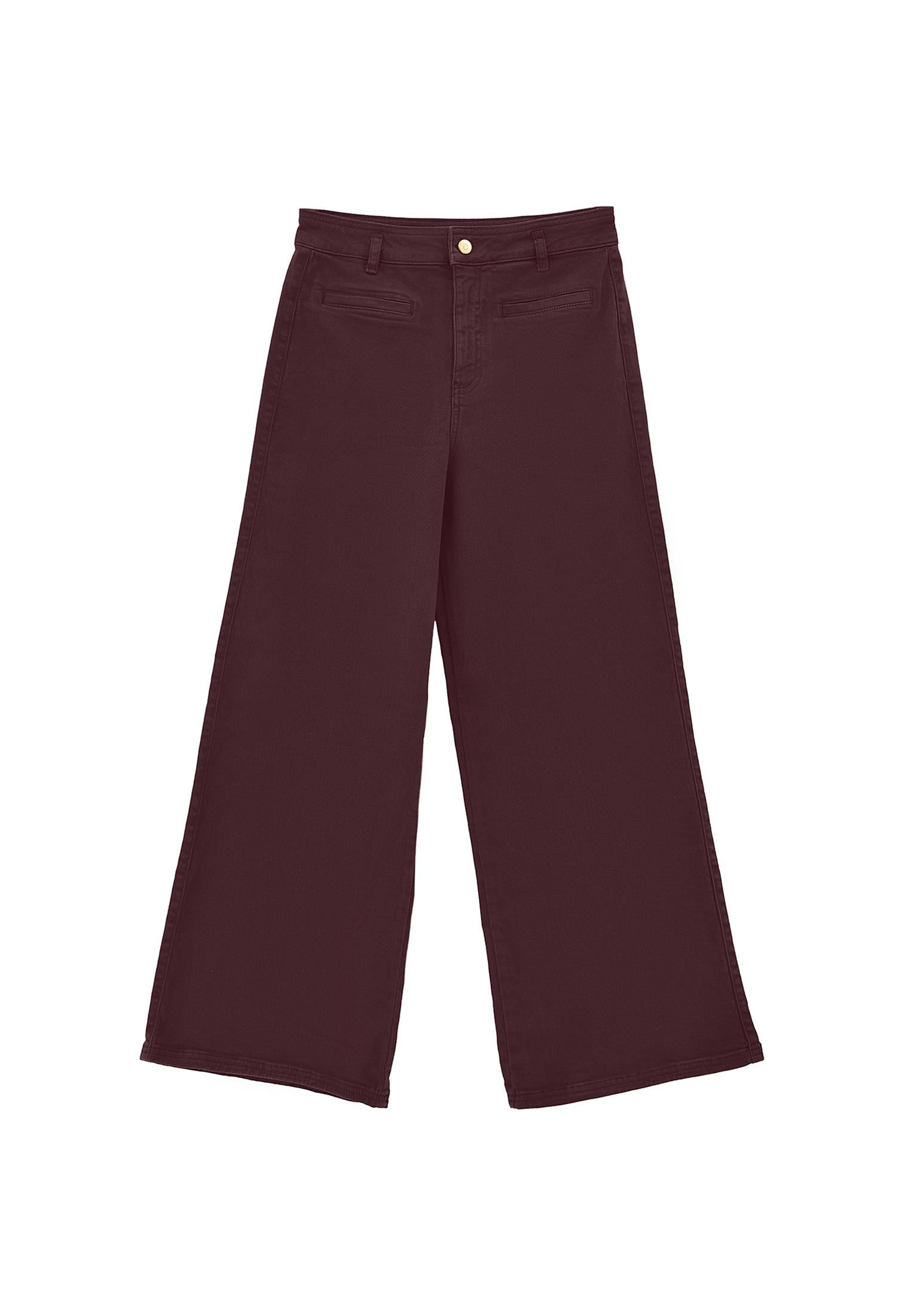 Wide Leg Trousers With Pocket Detail - ANTIK WINETASTING