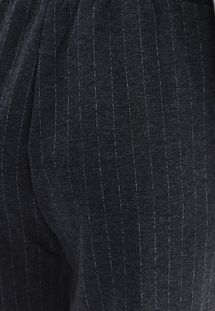 High Waist Straight Leg Pocket Detailed Pants - ANTRA MELANGE